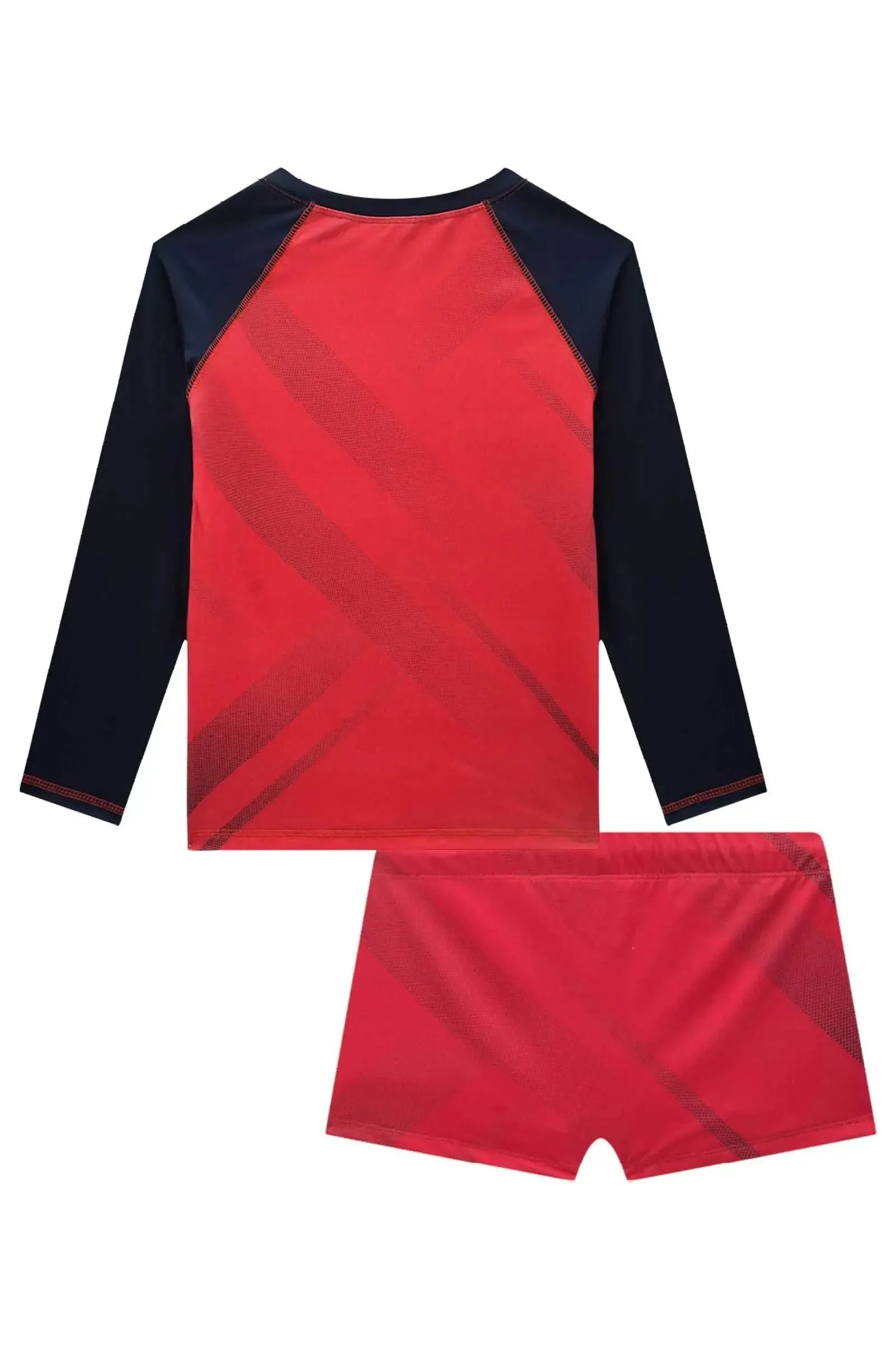 Conjunto de Camiseta e Sunga em Malha UV Dry com Proteção UV50+ 88679 LucBoo Infantil Menino