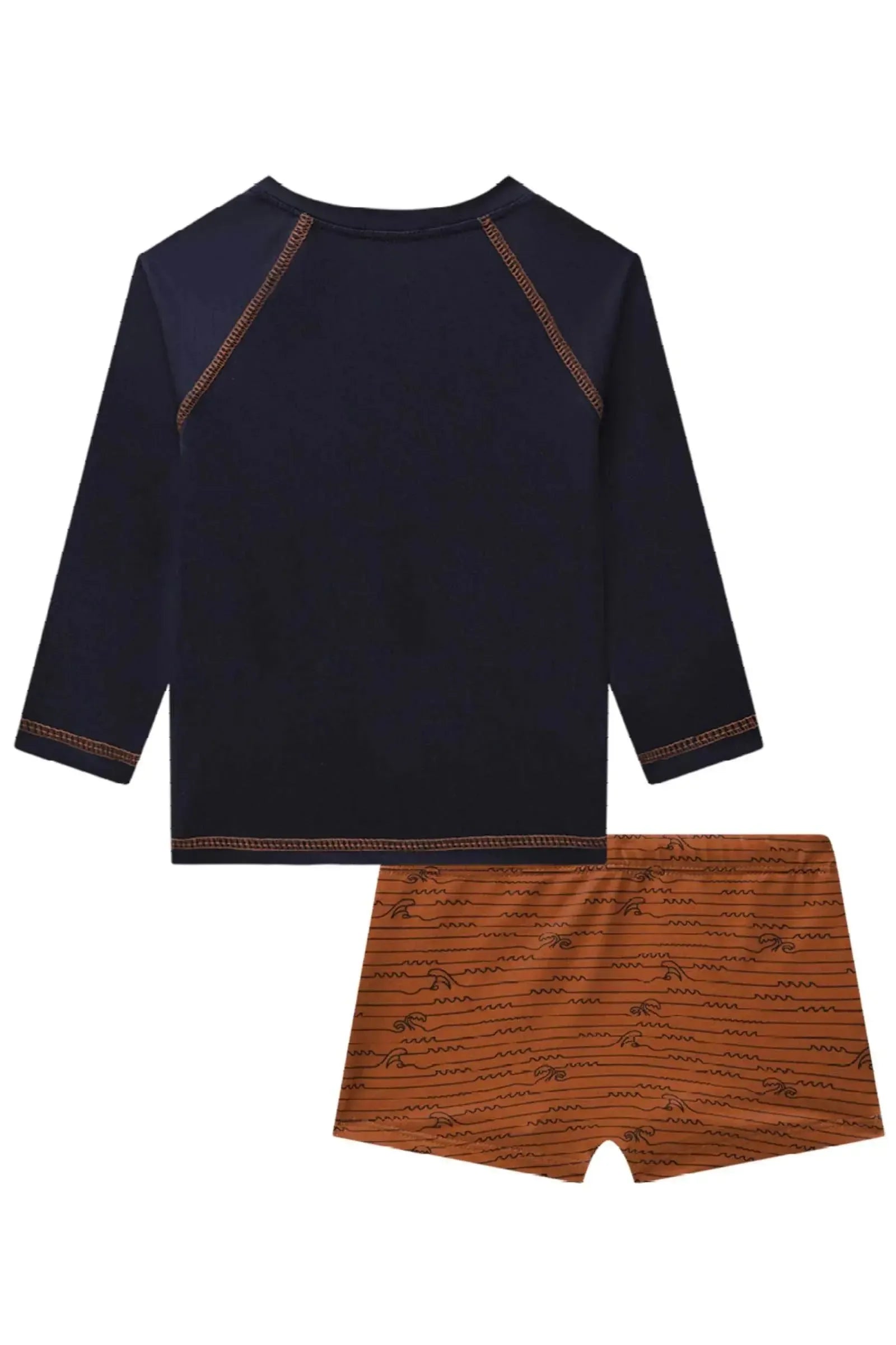 Conjunto de Camiseta e Sunga em Malha Uv Dry com Proteção UV50+ 88719 Johnny Fox Bebê Menino