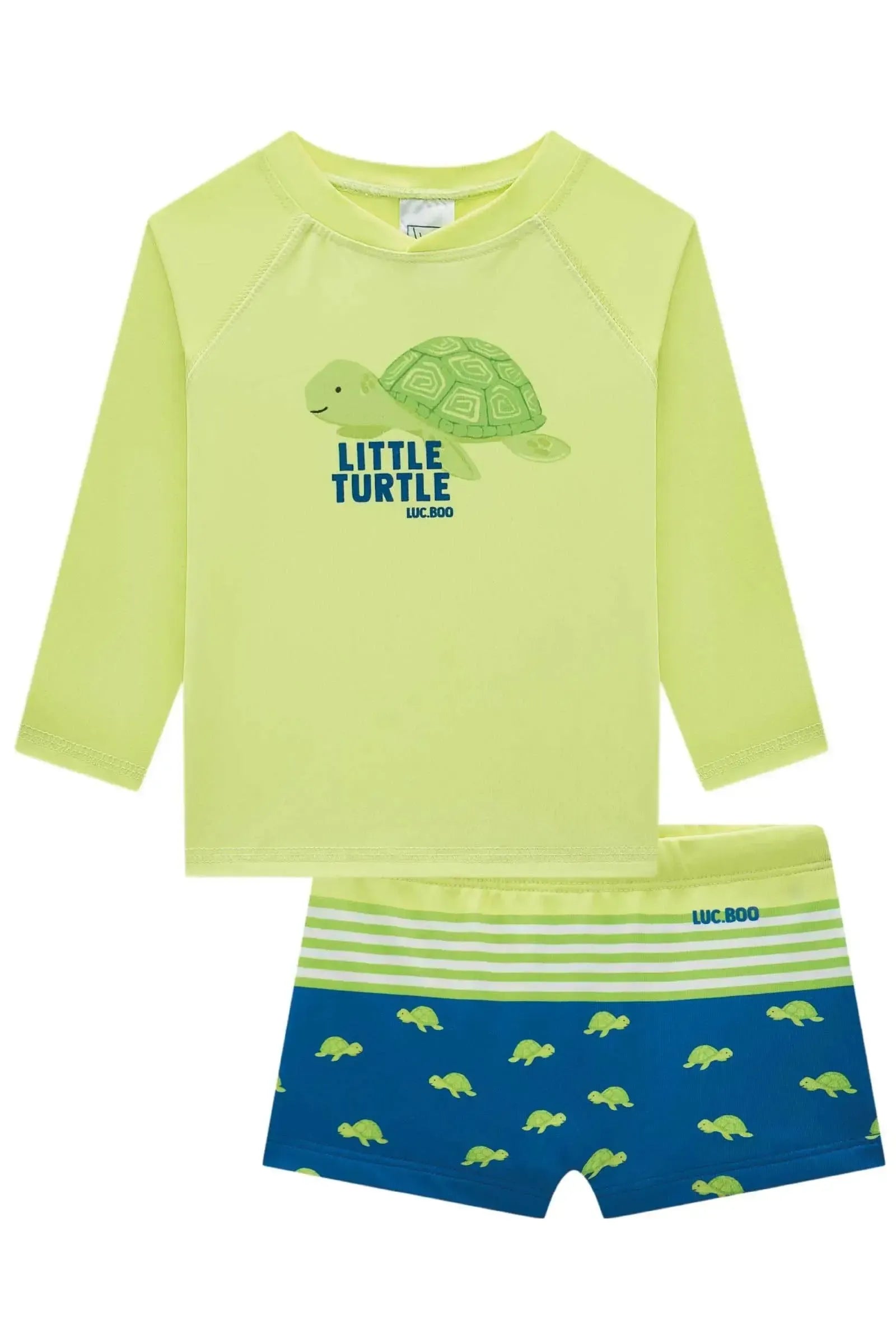 Conjunto de Camiseta e Sunga em Malha UV Dry com Proteção UV50+ 92831 LucBoo Bebê Menino