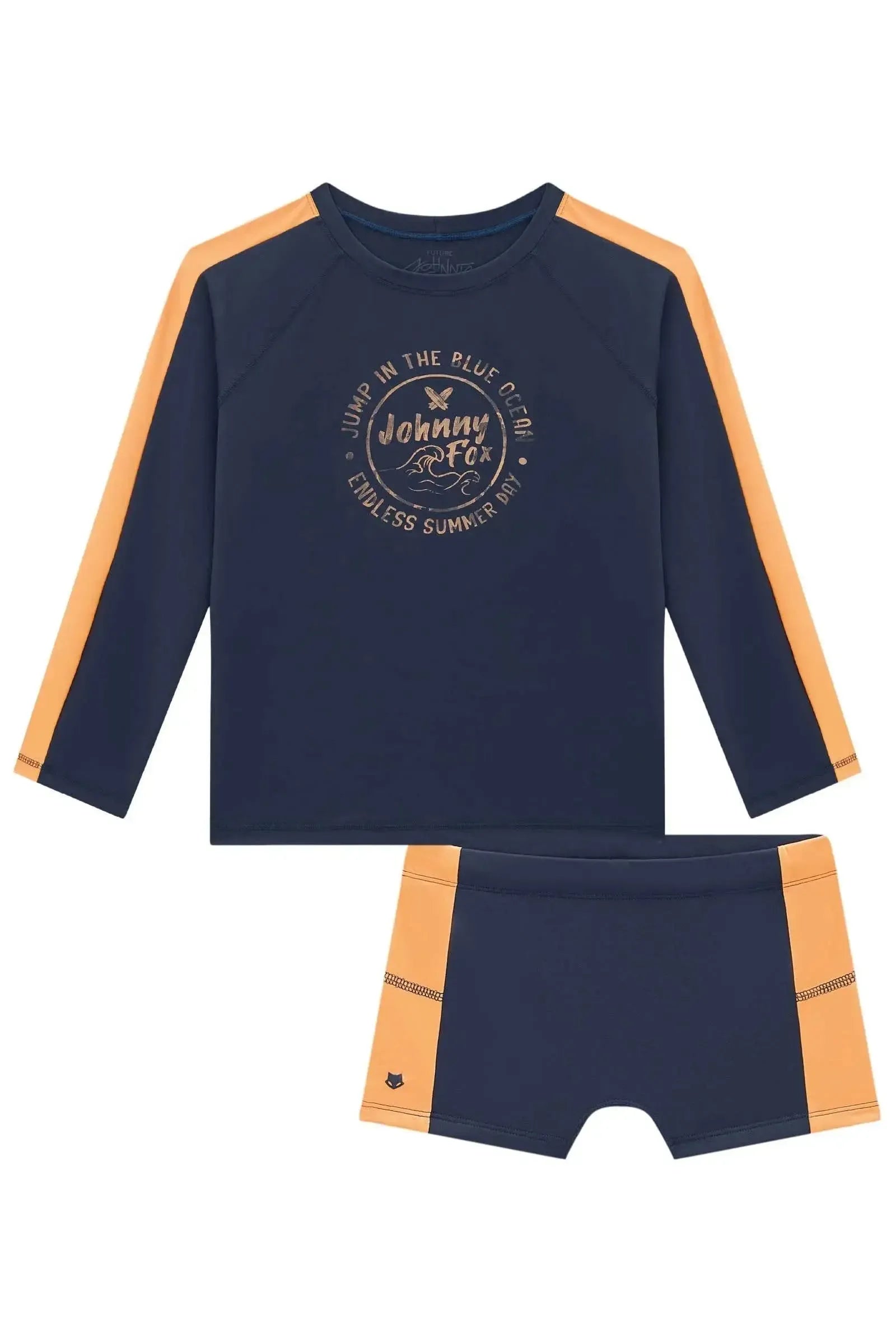 Conjunto de Camiseta e Sunga em Malha Uv Dry com Proteção UV50+ 93343 Johnny Fox Teen Menino