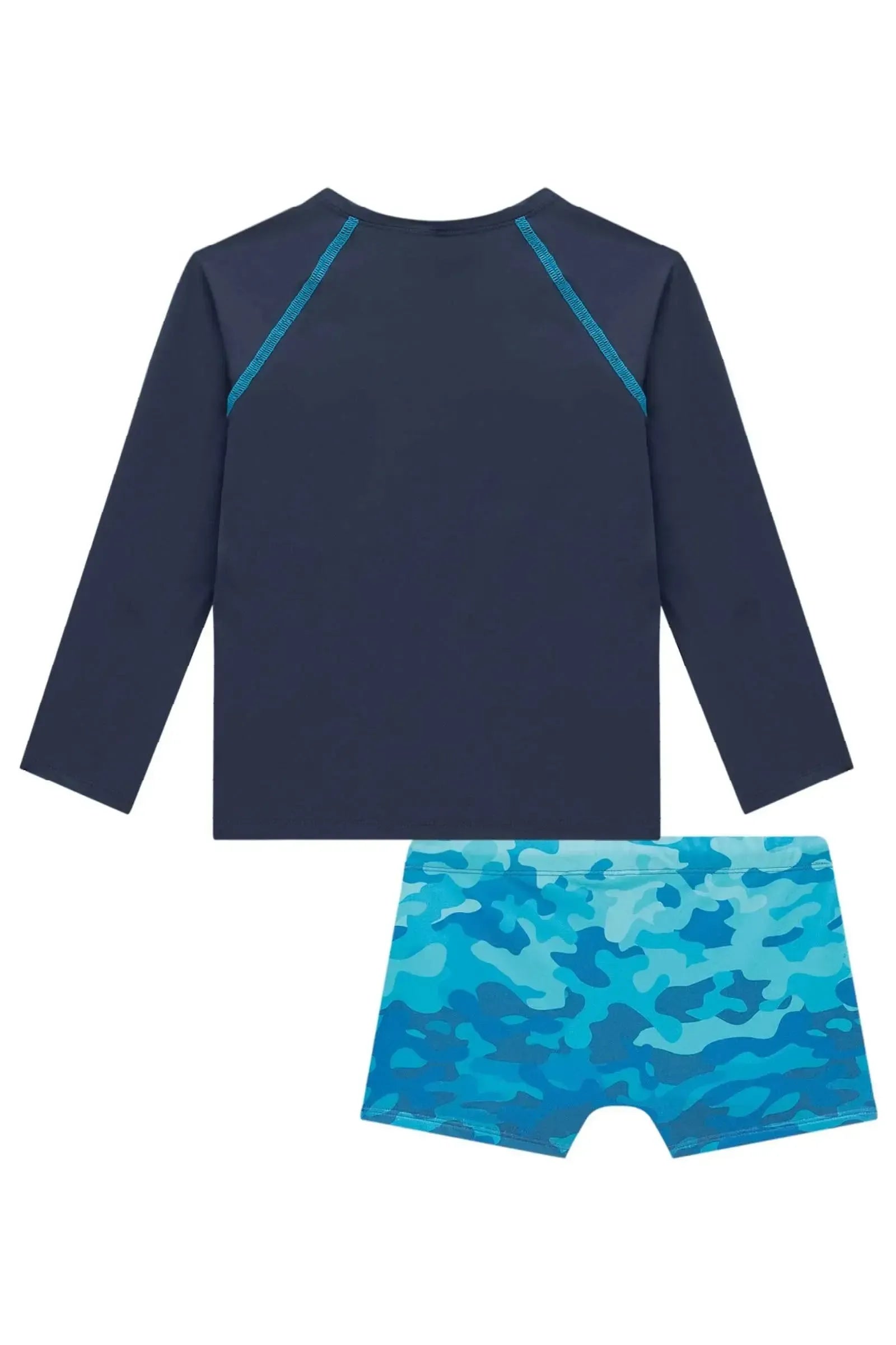 Conjunto de Camiseta e Sunga em Malha Uv Dry com Proteção UV50+ 93349 Johnny Fox Teen Menino