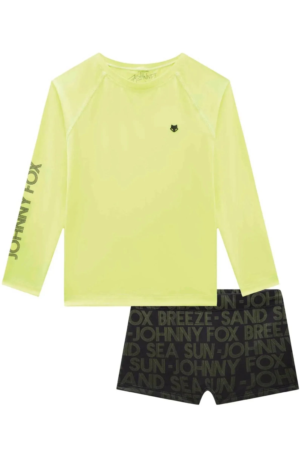 Conjunto de Camiseta e Sunga em Malha Uv Dry com Proteção UV50+ 93361 Johnny Fox Teen Menino