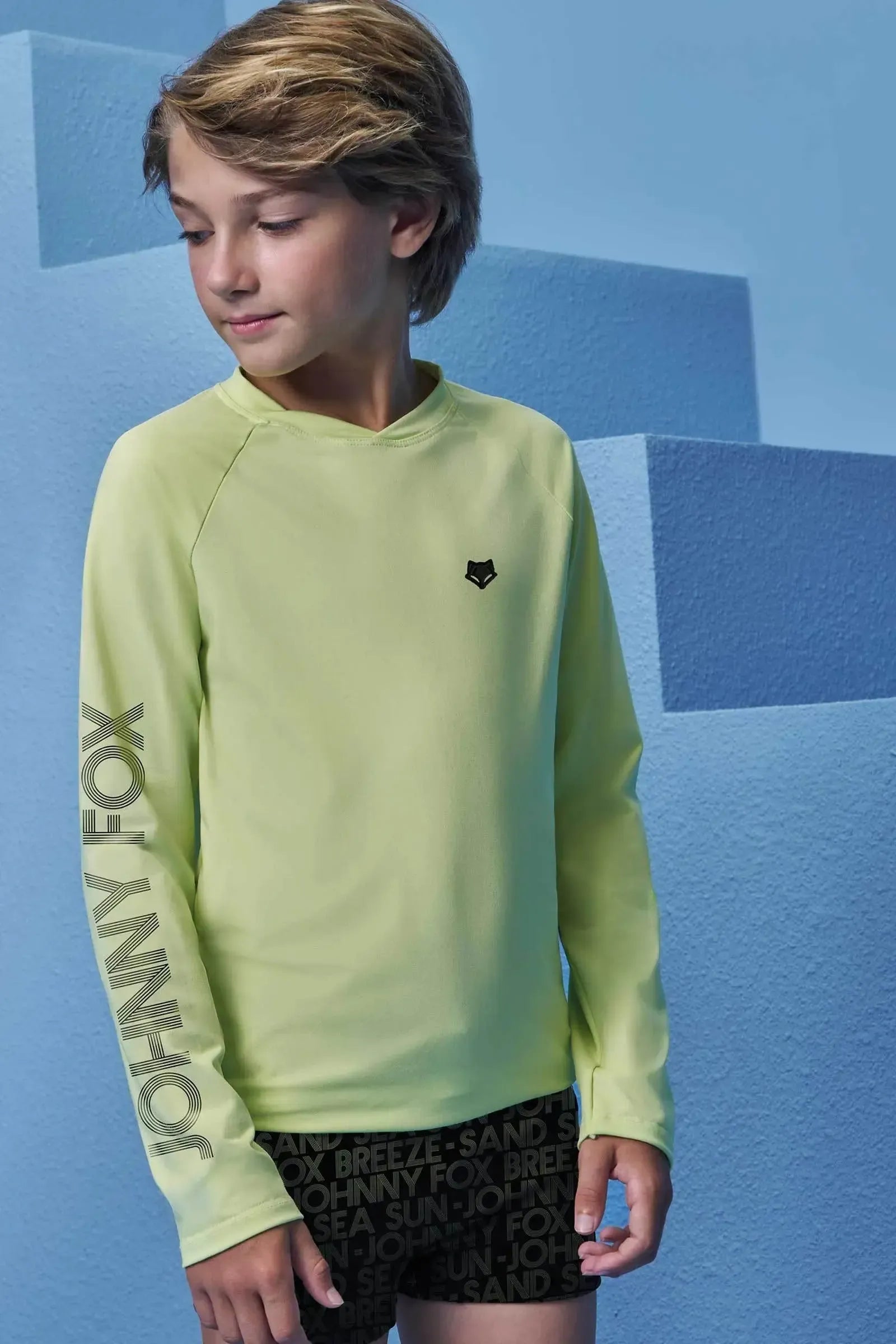 Conjunto de Camiseta e Sunga em Malha Uv Dry com Proteção UV50+ 93361 Johnny Fox Teen Menino