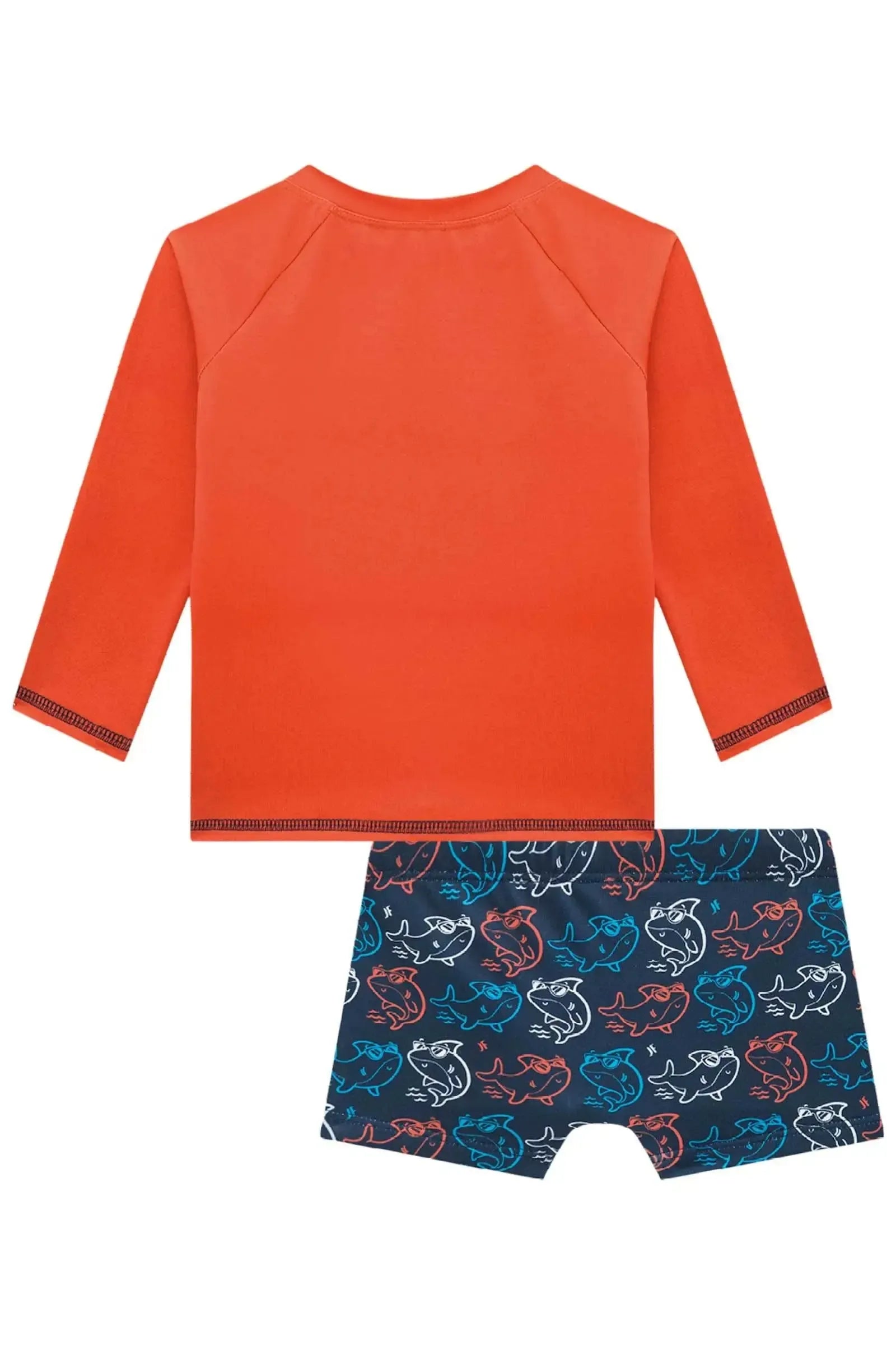 Conjunto de Camiseta e Sunga em Malha Uv Dry com Proteção UV50+ 95711 Johnny Fox Bebê Menino