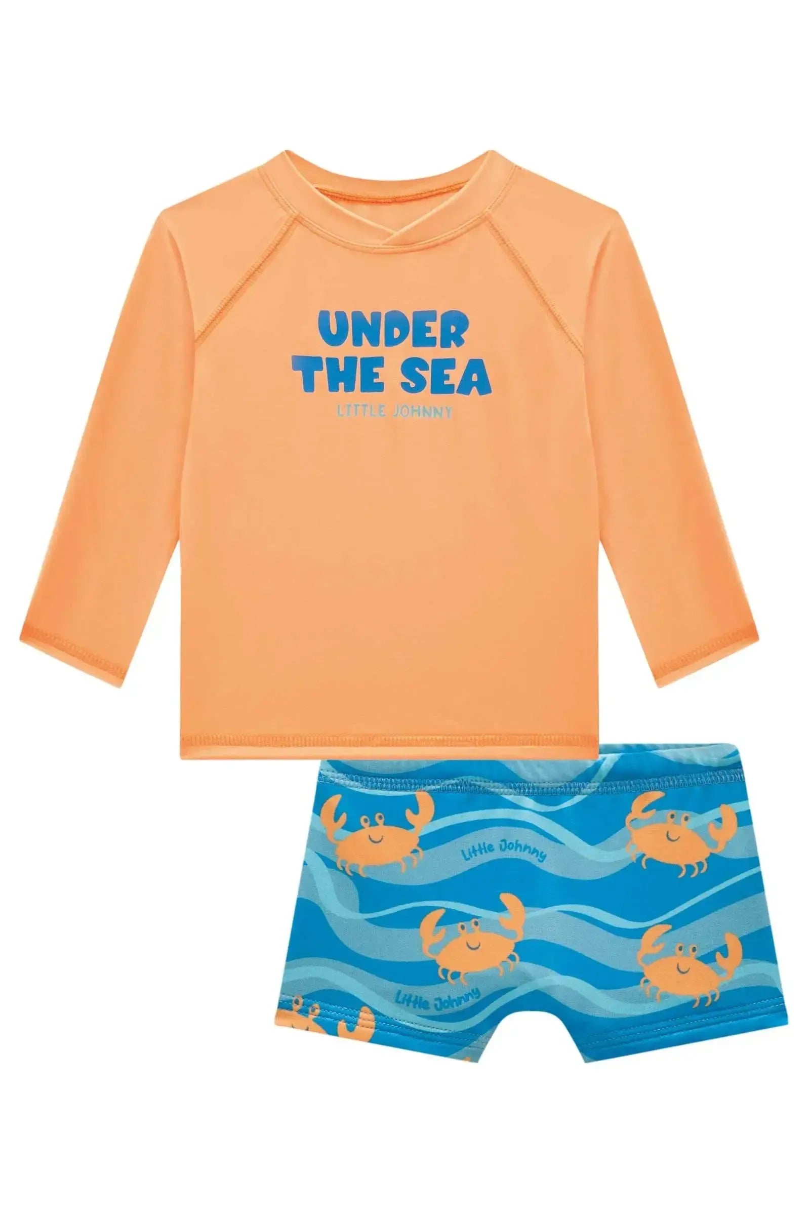 Conjunto de Camiseta e Sunga em Malha Uv Dry com Proteção UV50+ 95716 Johnny Fox Bebê Menino