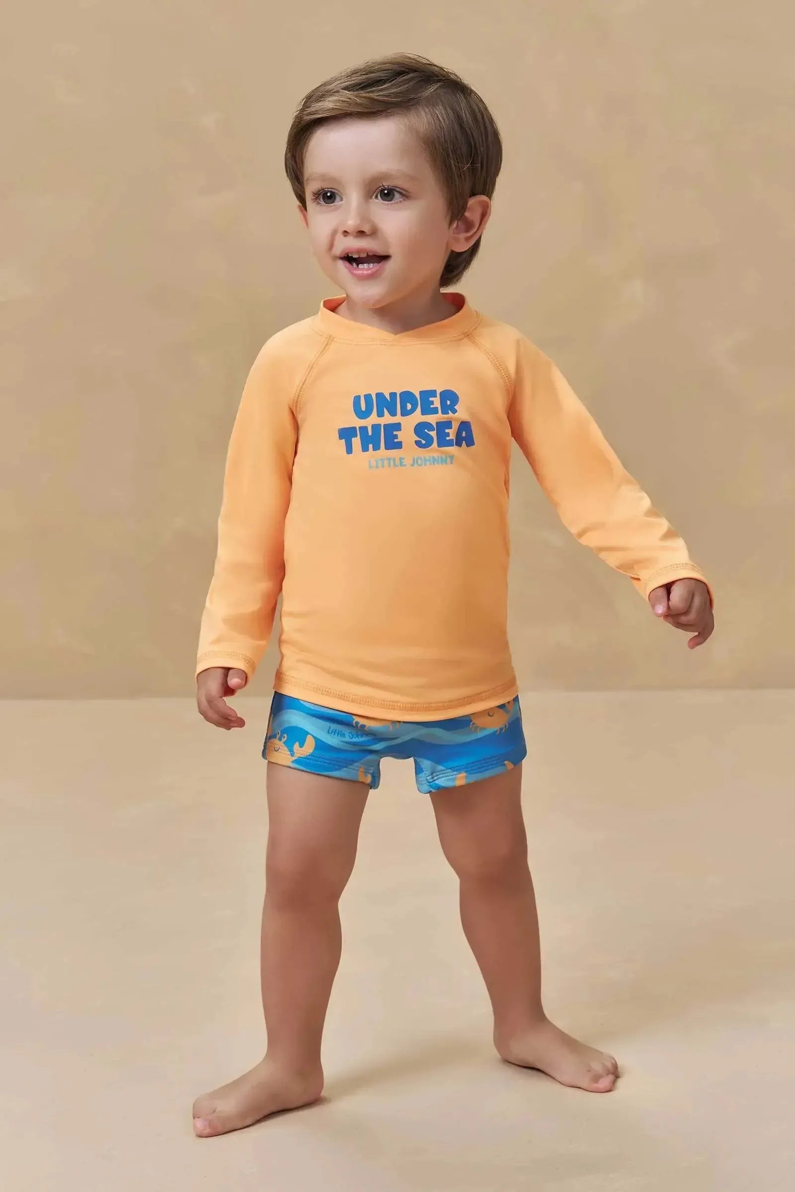 Conjunto de Camiseta e Sunga em Malha Uv Dry com Proteção UV50+ 95716 Johnny Fox Bebê Menino