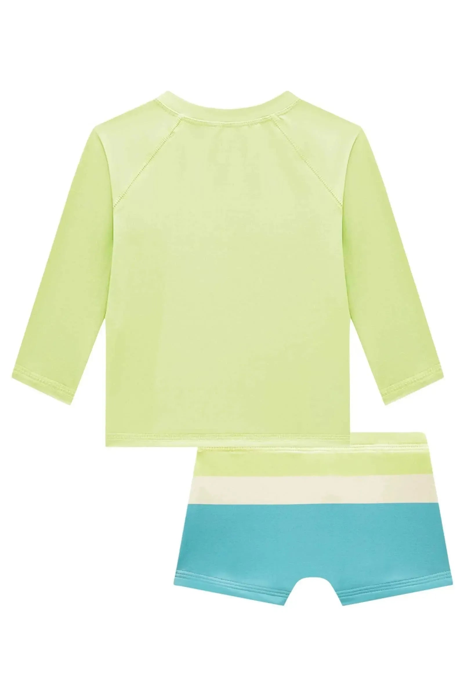 Conjunto de Camiseta e Sunga em Malha Uv Dry com Proteção UV50+ 95735 Johnny Fox Bebê Menino