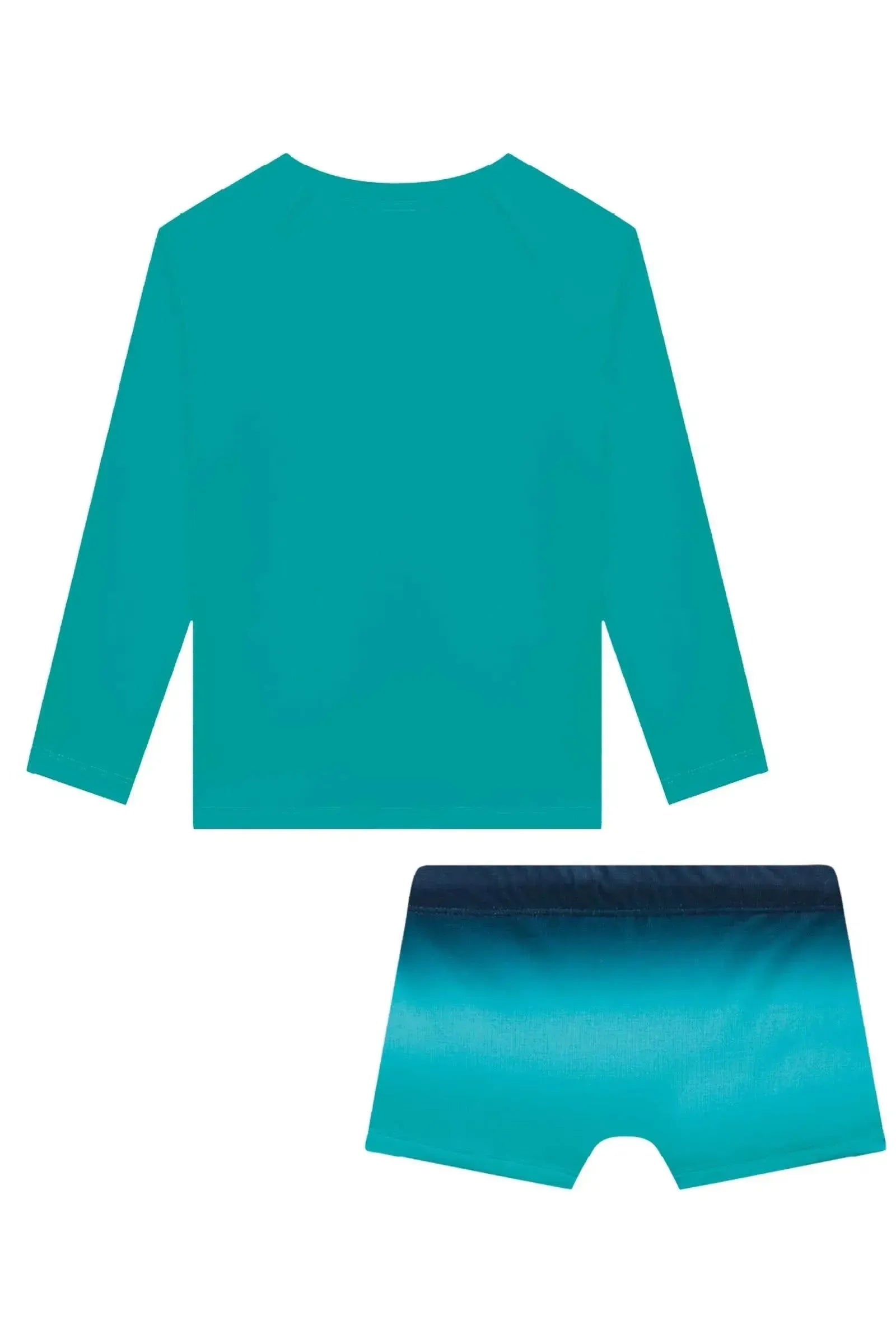 Conjunto de Camiseta e Sunga em Malha UV Dry com Proteção UV50+ 96111 LucBoo Infantil Menino