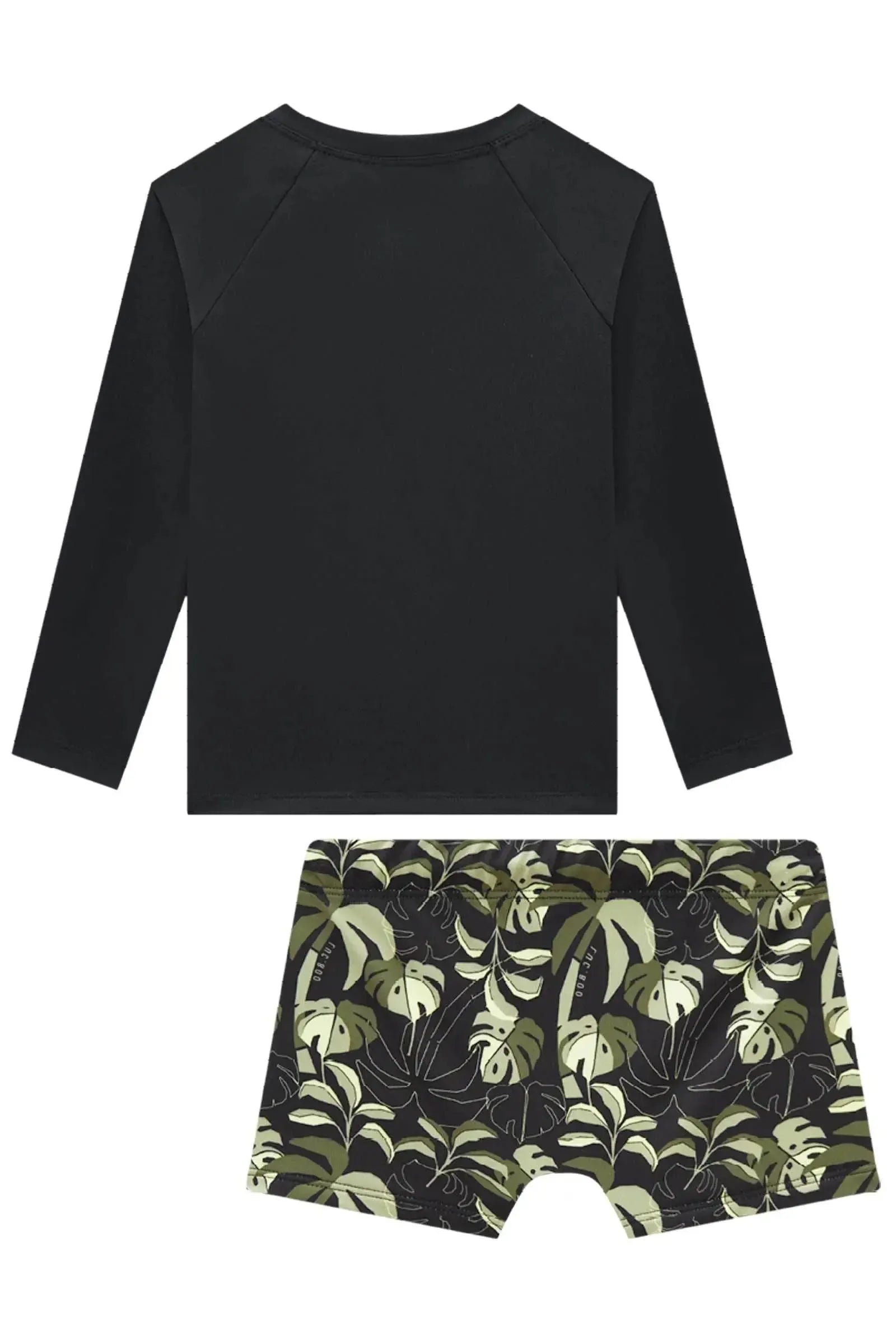 Conjunto de Camiseta e Sunga em Malha UV Dry com Proteção UV50+ 96117 LucBoo Infantil Menino