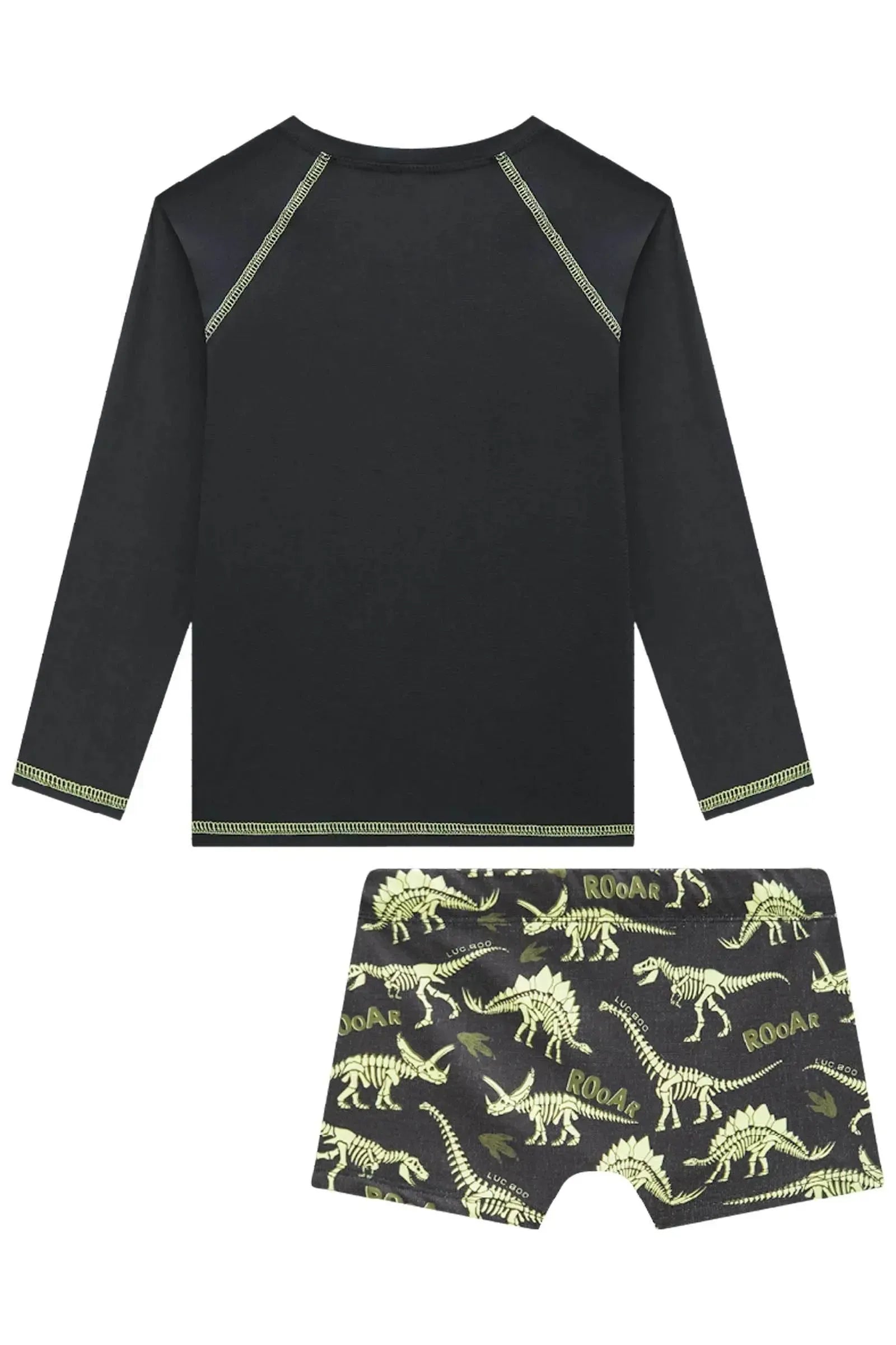 Conjunto de Camiseta e Sunga em Malha UV Dry com Proteção UV50+ 96172 LucBoo Infantil Menino