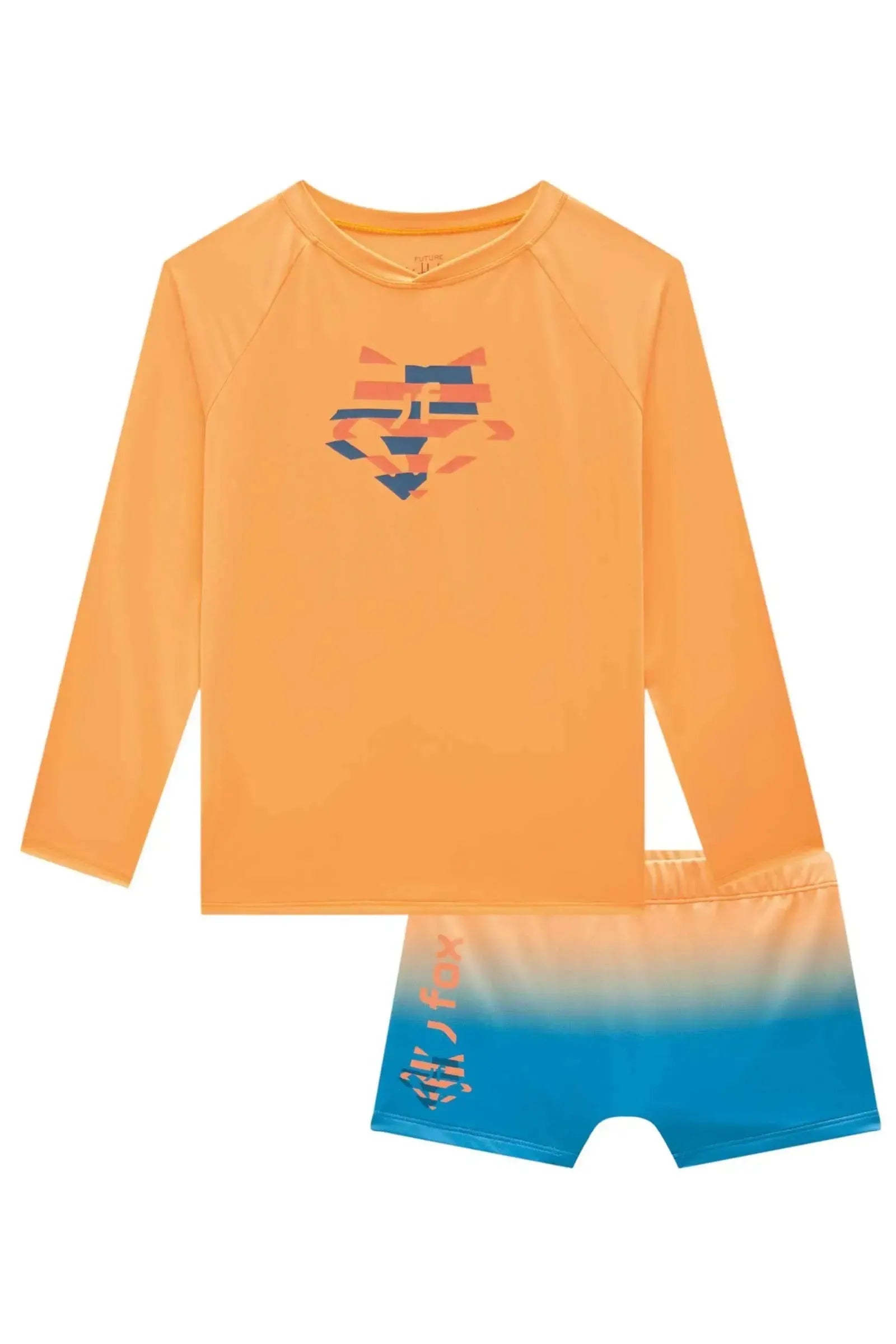 Conjunto de Camiseta e Sunga em Malha Uv Dry com Proteção UV50+ 97314 Johnny Fox Teen Menino