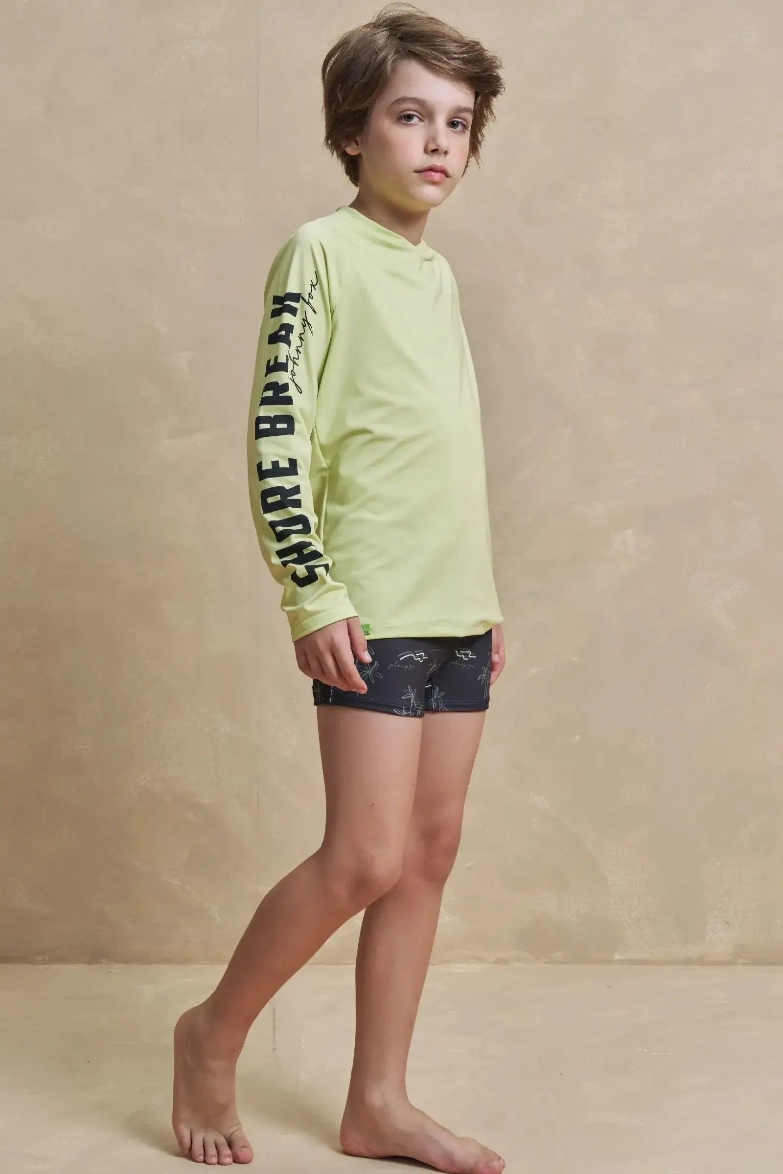 Conjunto de Camiseta e Sunga em Malha Uv Dry com Proteção UV50+ 97327 Johnny Fox Teen Menino