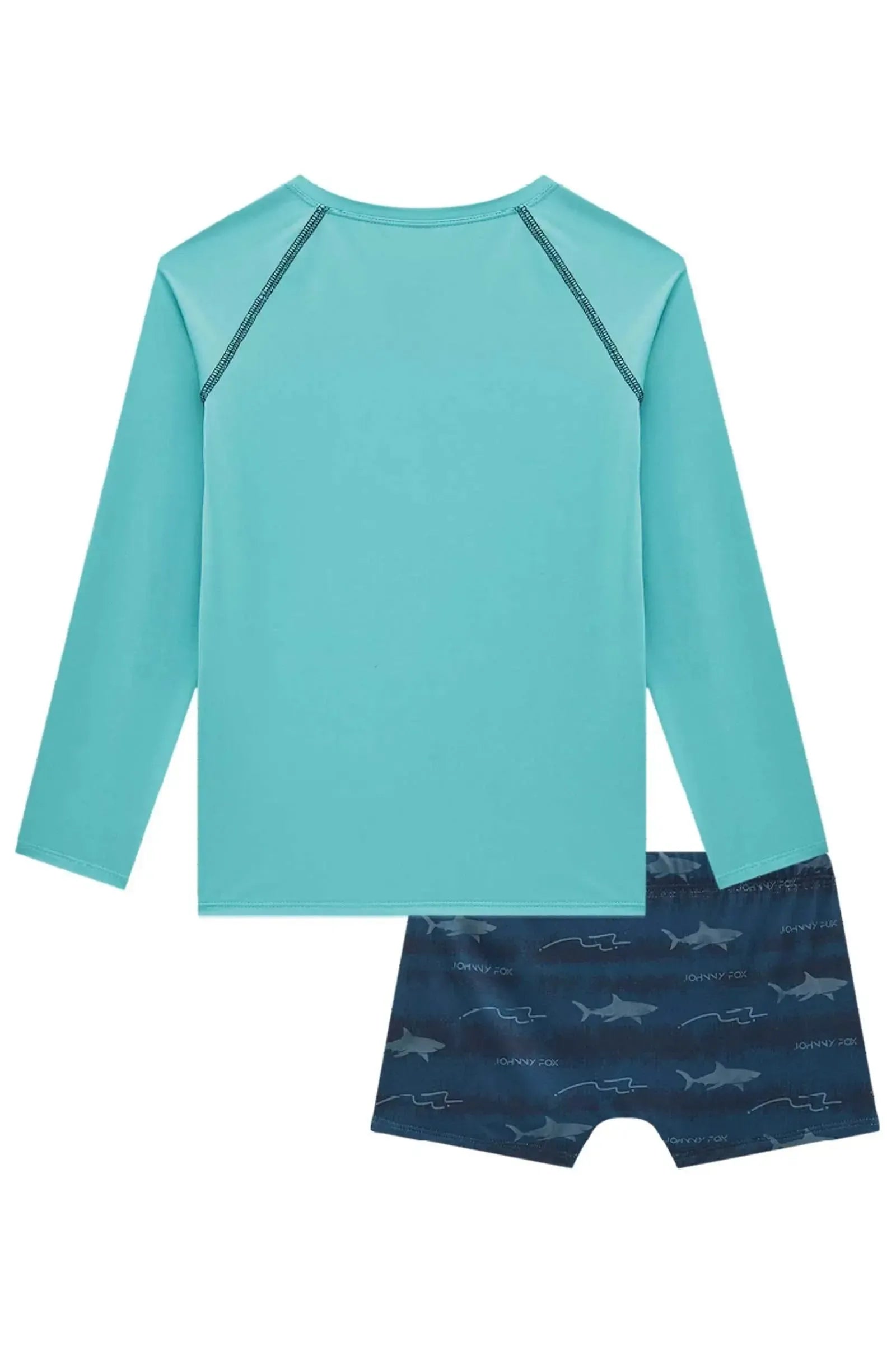 Conjunto de Camiseta e Sunga em Malha Uv Dry com Proteção UV50+ 97328 Johnny Fox Teen Menino