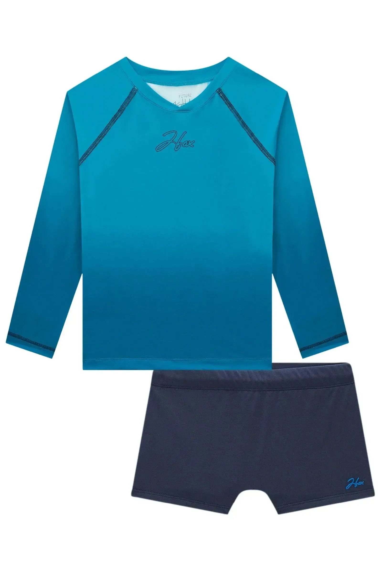 Conjunto de Camiseta e Sunga em Malha Uv Dry com Proteção UV50+ 99024 Johnny Fox Teen Menino