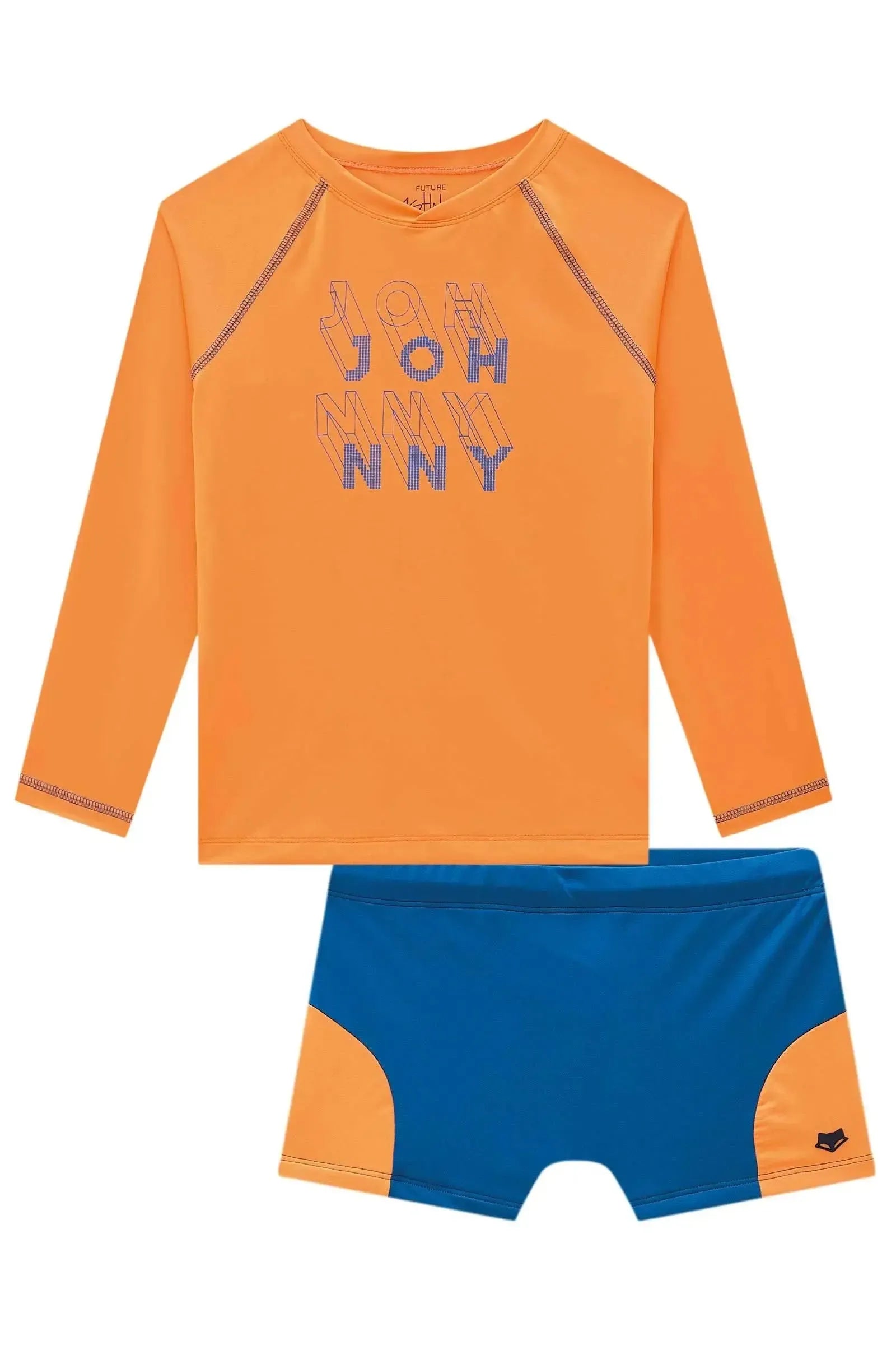 Conjunto de Camiseta e Sunga em Malha Uv Dry com Proteção UV50+ 99036 Johnny Fox Teen Menino
