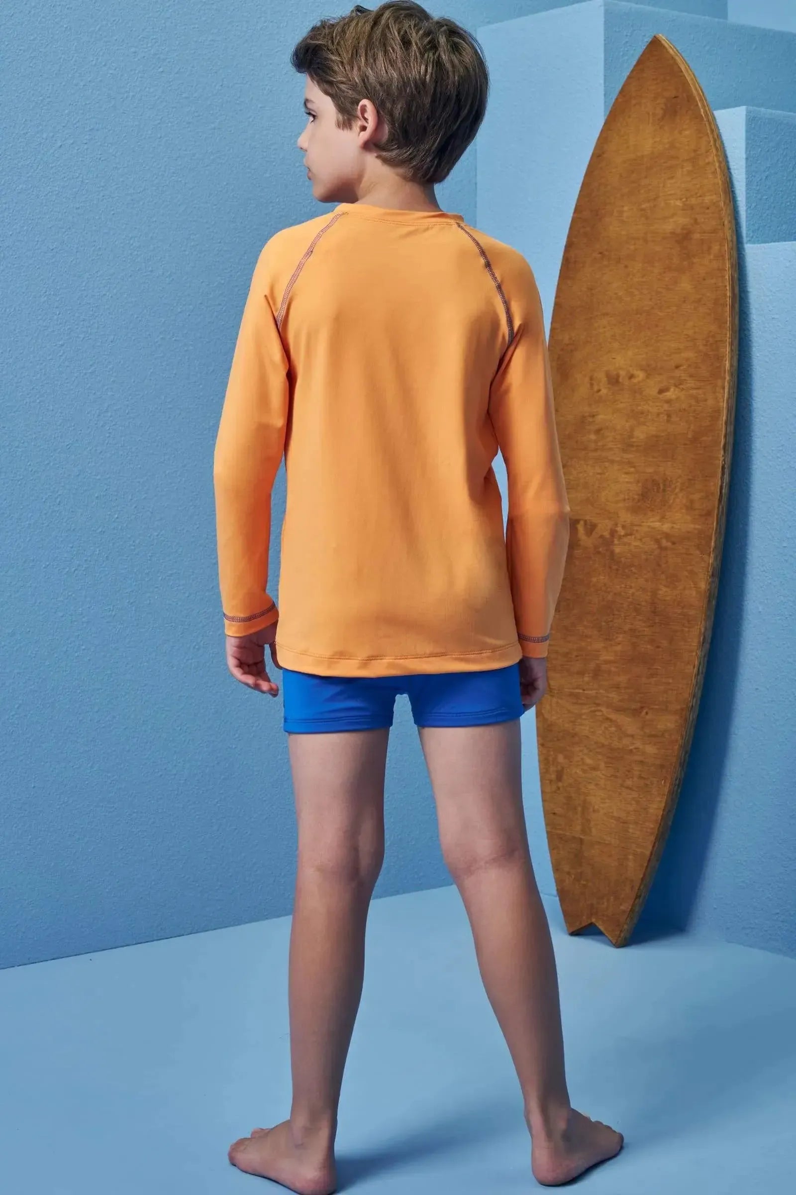 Conjunto de Camiseta e Sunga em Malha Uv Dry com Proteção UV50+ 99036 Johnny Fox Teen Menino
