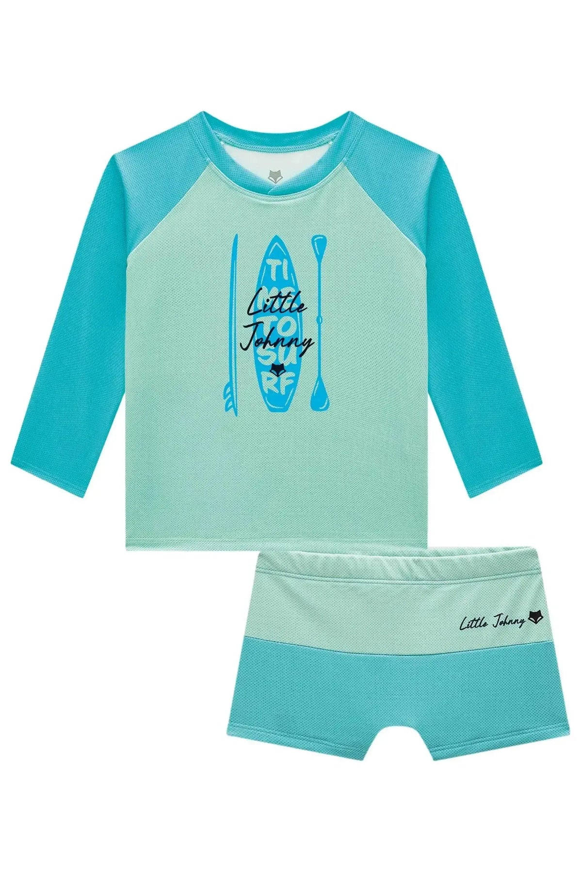 Conjunto de Camiseta e Sunga em Malha Uv Dry com Proteção UV50+ 99558 Johnny Fox Teen Menino