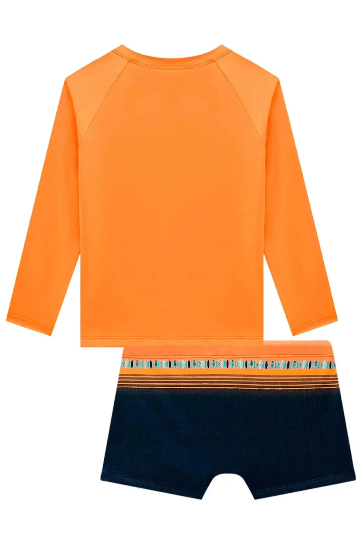 Conjunto de Camiseta e Sunga em Malha UV Dry com Proteção UV50+ 99579 LucBoo Infantil Menino