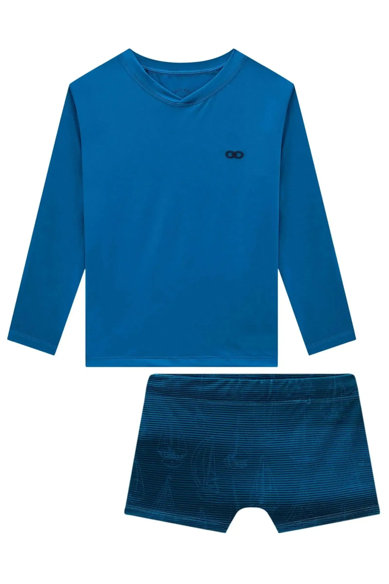 Conjunto de Camiseta e Sunga em Malha UV Dry com Proteção UV50+ 99580 LucBoo Infantil Menino