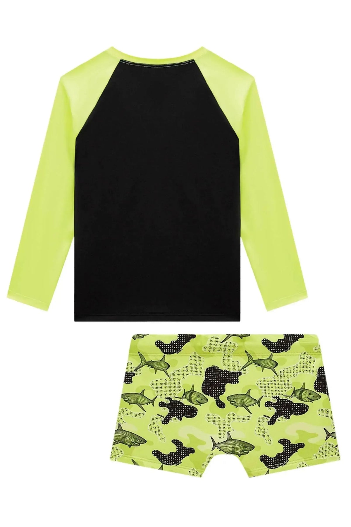Conjunto de Camiseta e Sunga em Malha UV Dry com Proteção UV50+ 99583 LucBoo Infantil Menino