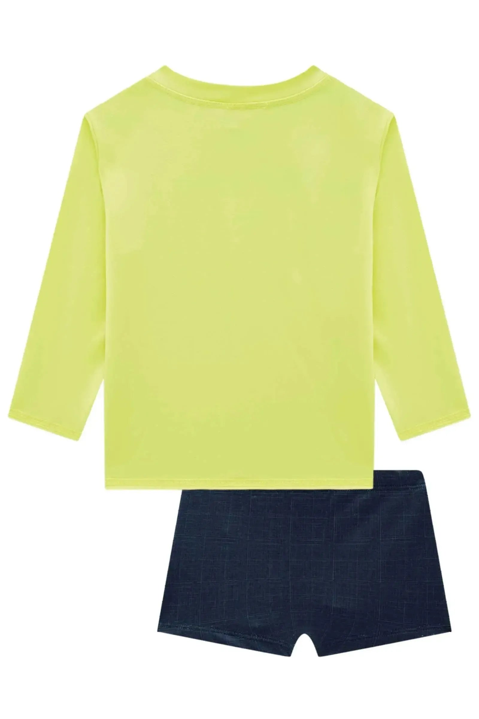 Conjunto de Camiseta e Sunga em Malha UV Dry com Prteção UV 50+ 87948 LucBoo Bebê Menino