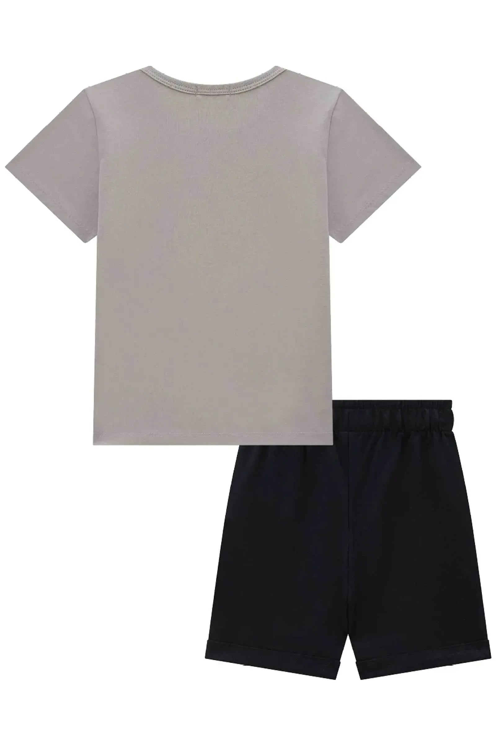 Conjunto de Camiseta em Cotton e Bermuda em Molevisco 84240 LucBoo Infantil Menino