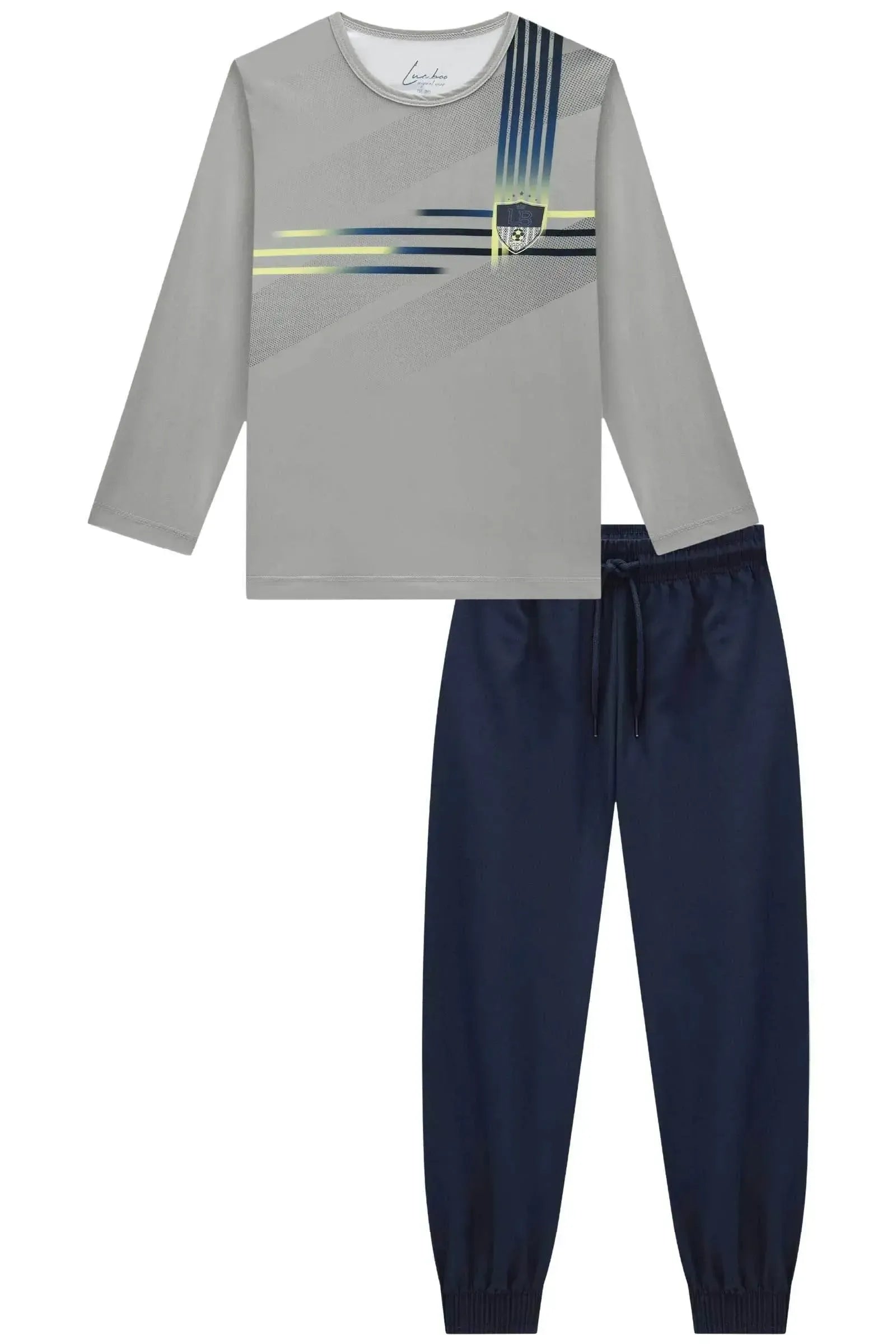 Conjunto de Camiseta em Malha Air Fit e Calça Jogger em Nylon Hidronatic com Elastano 90520 LucBoo Infantil Menino