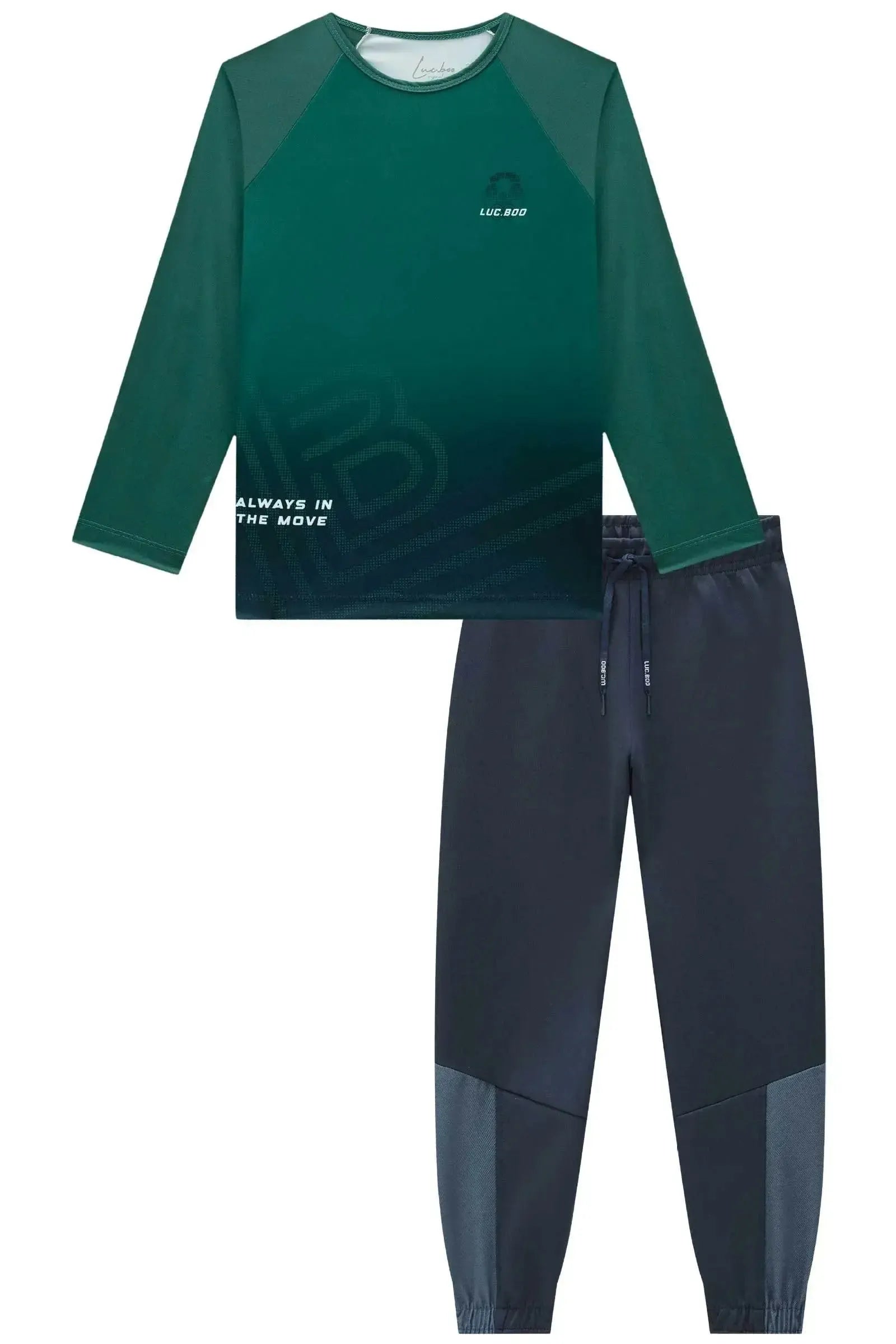 Conjunto de Camiseta em Malha Air Fit e Calça Jogger em Sport Tech com Elastano 90514 LucBoo Infantil Menino
