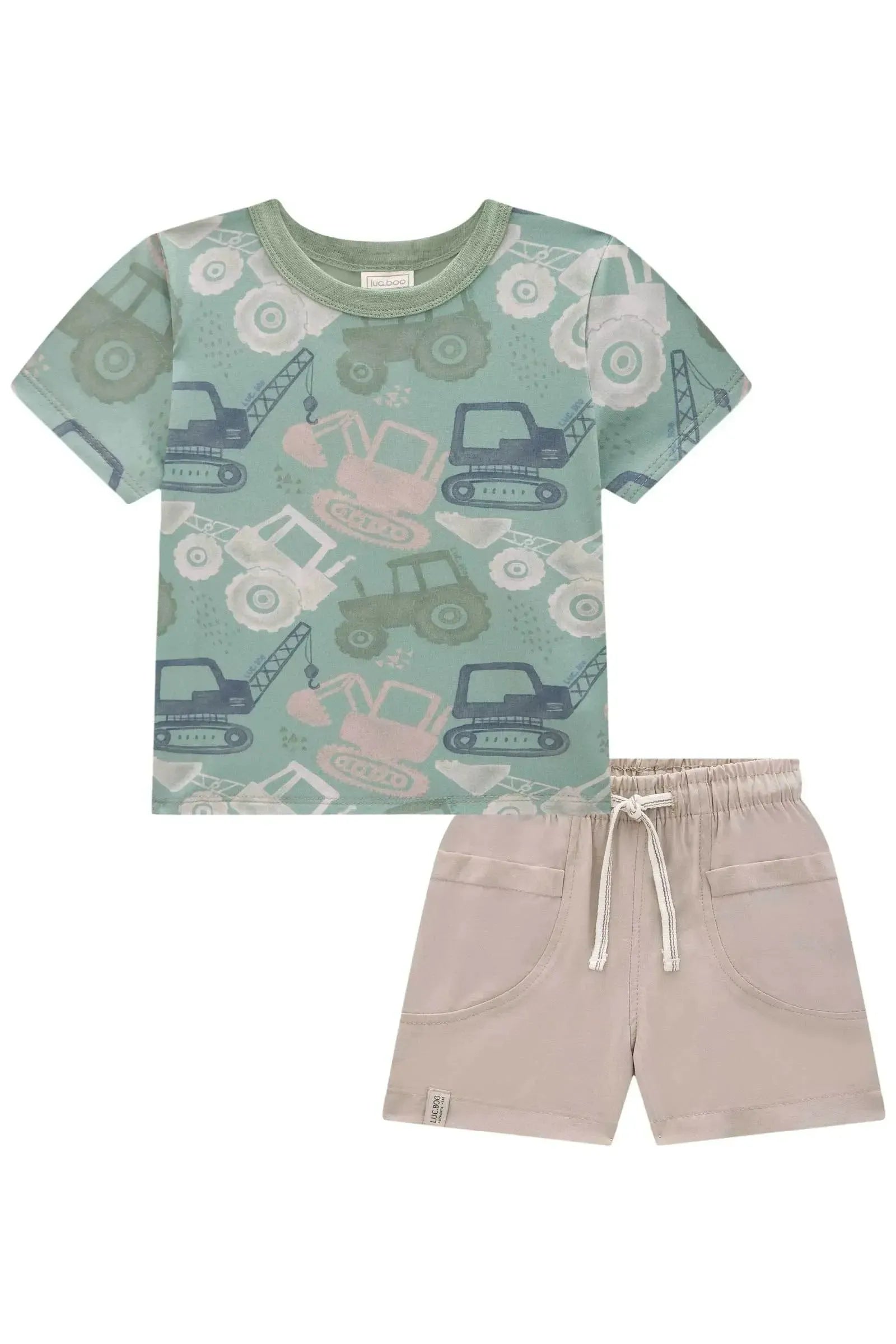 Conjunto de Camiseta em Malha Comfy e Bermuda em Nylon Tecnospan com Elastano 83832 LucBoo Bebê Menino