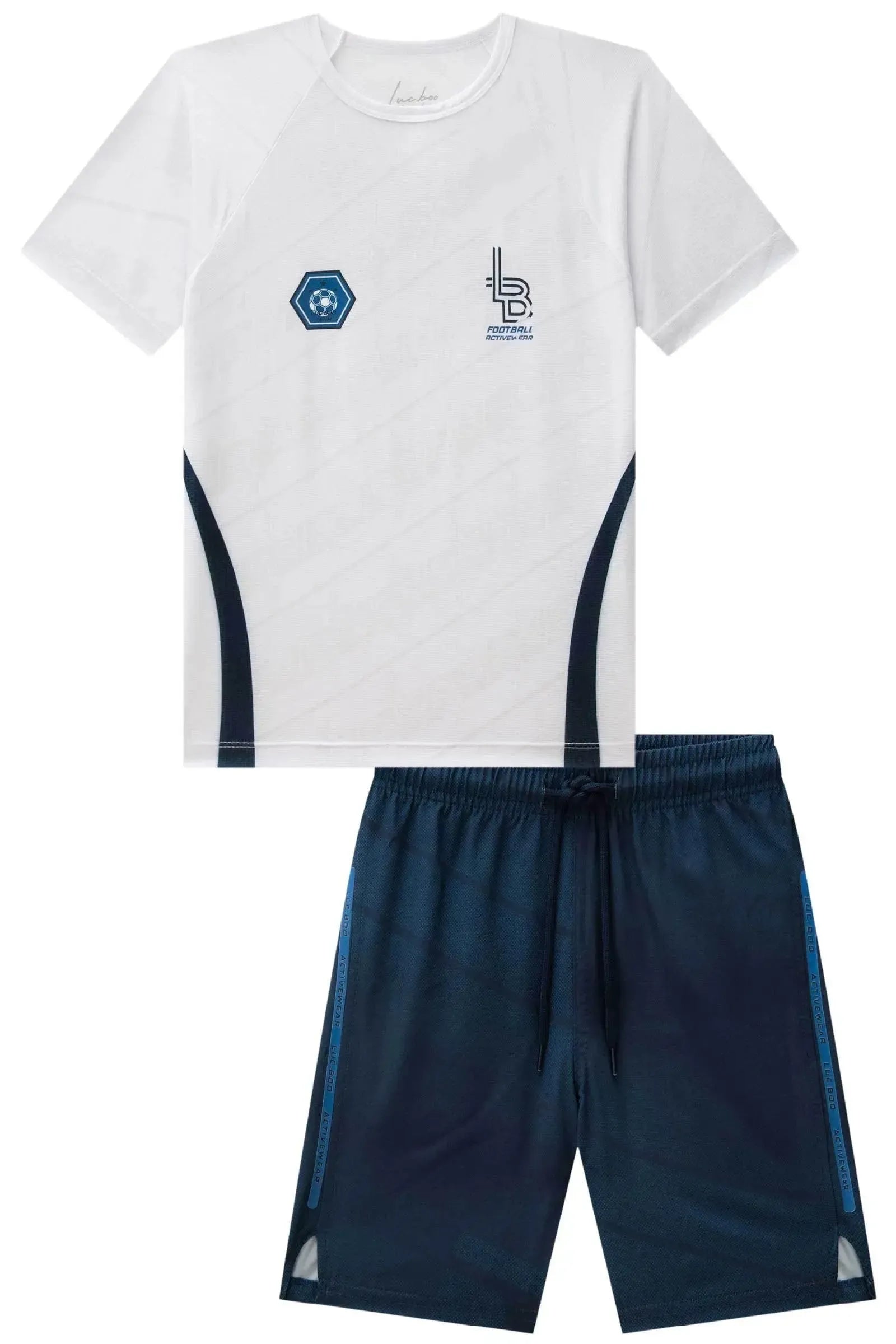 Conjunto de Camiseta em Malha Dry Space Green e Bermuda em Nylon Ergonomic com Elastano 88786 LucBoo Infantil Menino