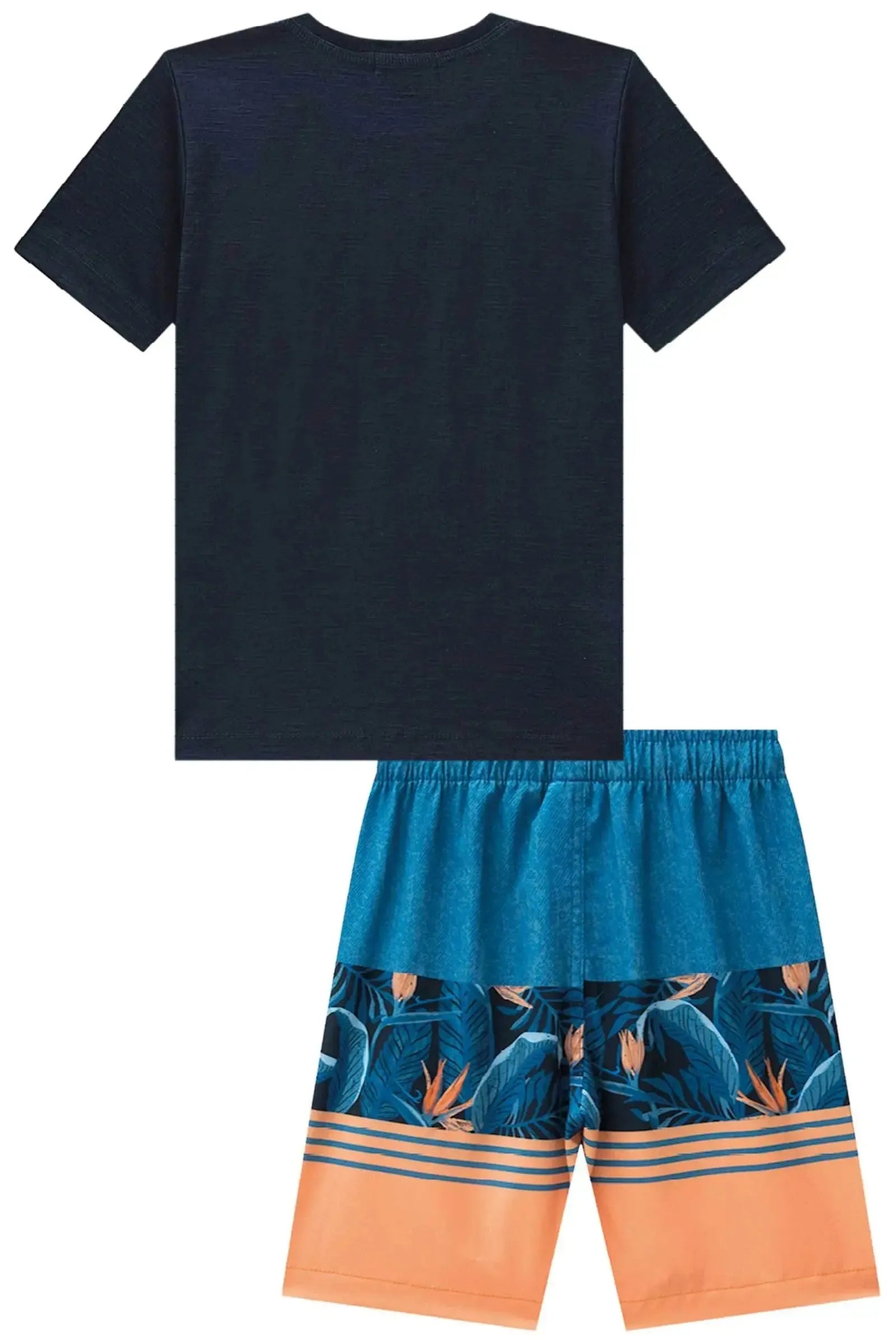 Conjunto de Camiseta em Malha Flamê e Bermuda em Nylon Ergonomic com Elastano 88818 LucBoo Infantil Menino