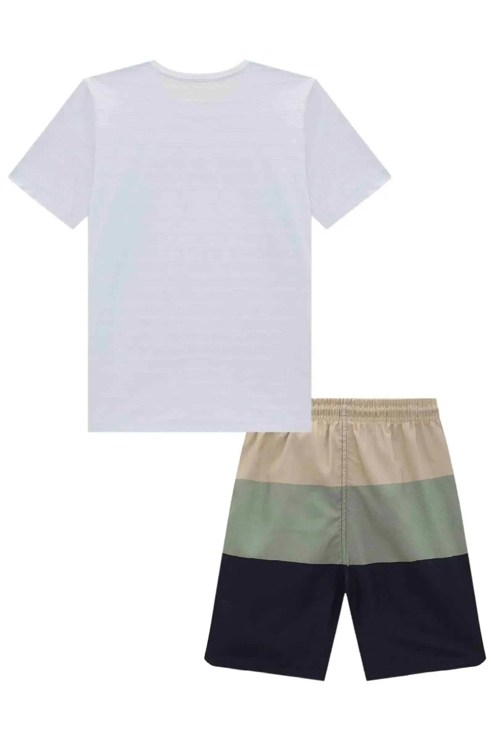 Conjunto de Camiseta em Malha Relevo e Bermuda em Nylon Ergonomic com Elastano 96710 Johnny Fox Teen Menino