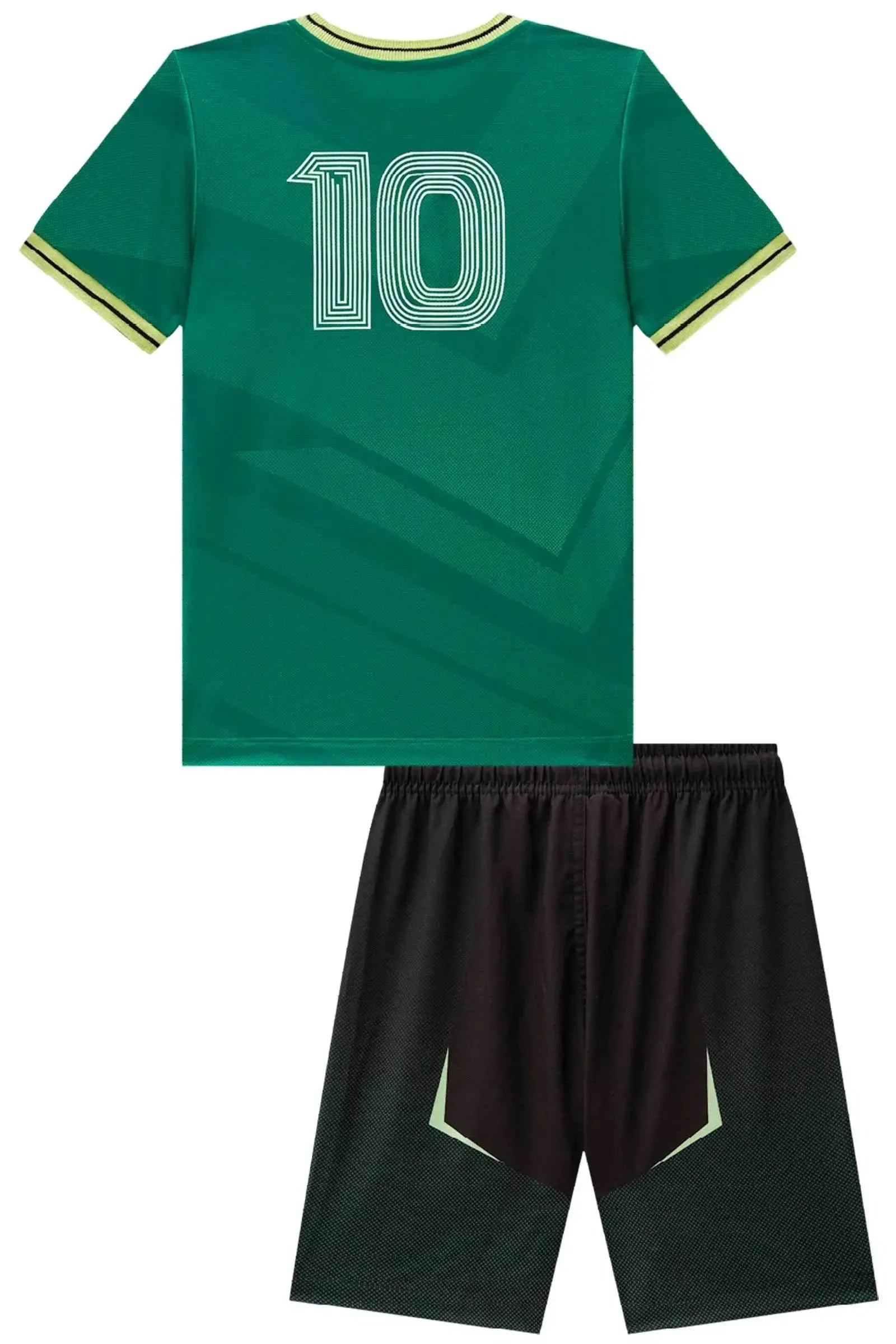 Conjunto de Camiseta em Malha Space Green e Bermuda em Nylon Ergonomic com Elastano 88005 LucBoo Infantil Menino