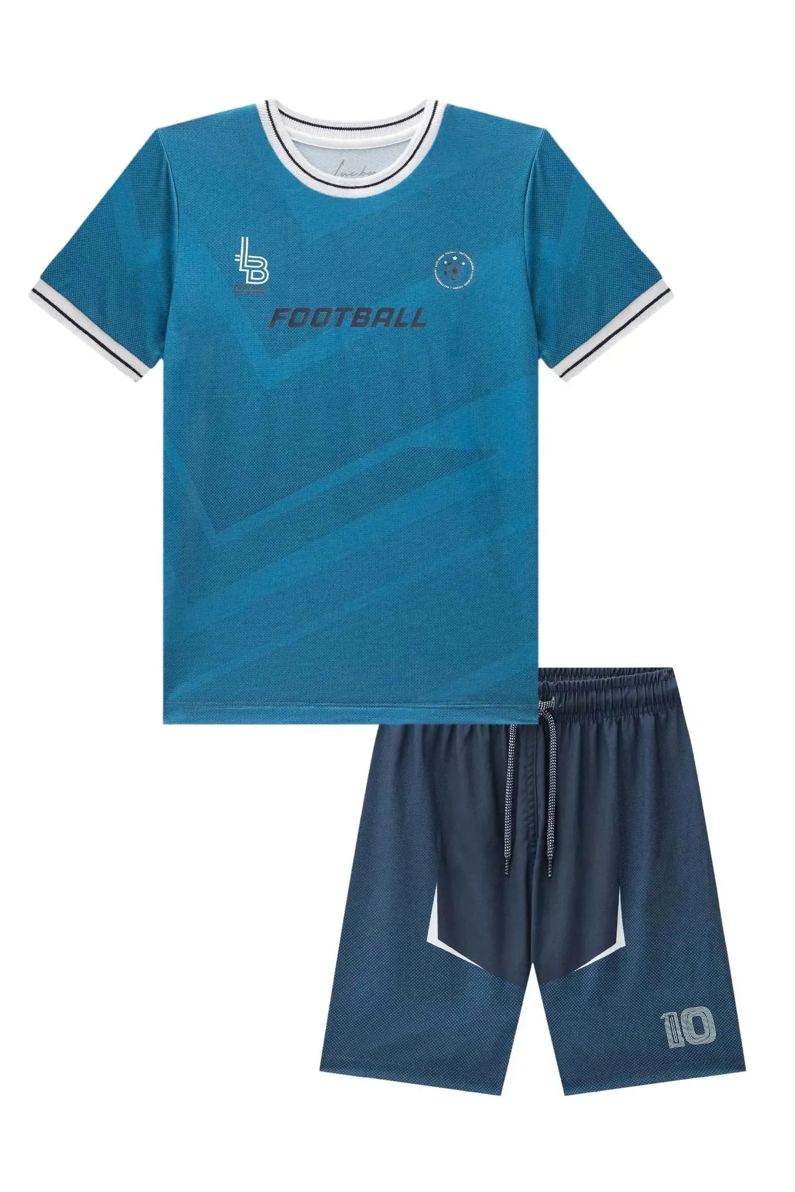 Conjunto de Camiseta em Malha Space Green e Bermuda em Nylon Ergonomic com Elastano 88792 LucBoo Infantil Menino