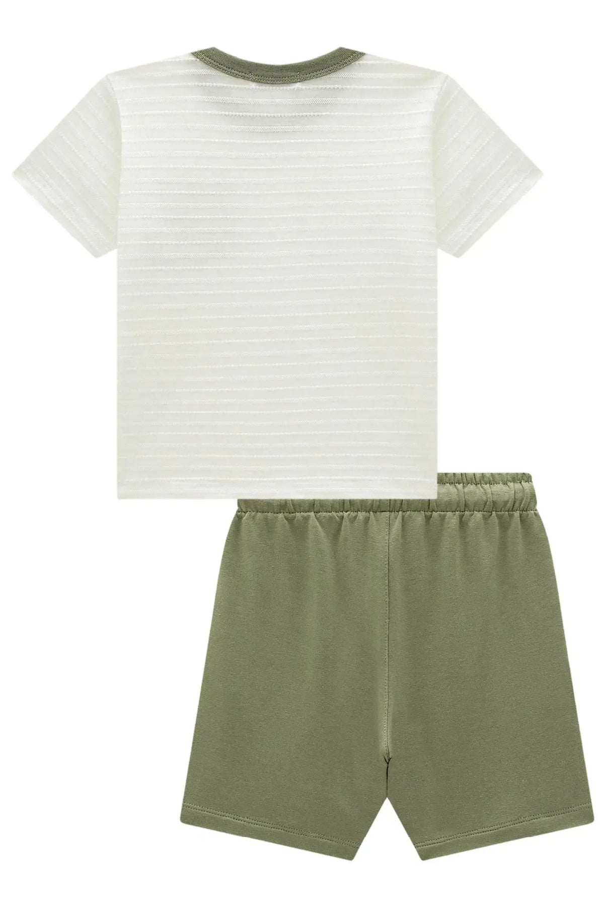 Conjunto de Camiseta em Malha Textura e Bermuda em Molevisco com Elastano 98219 LucBoo Infantil Menino