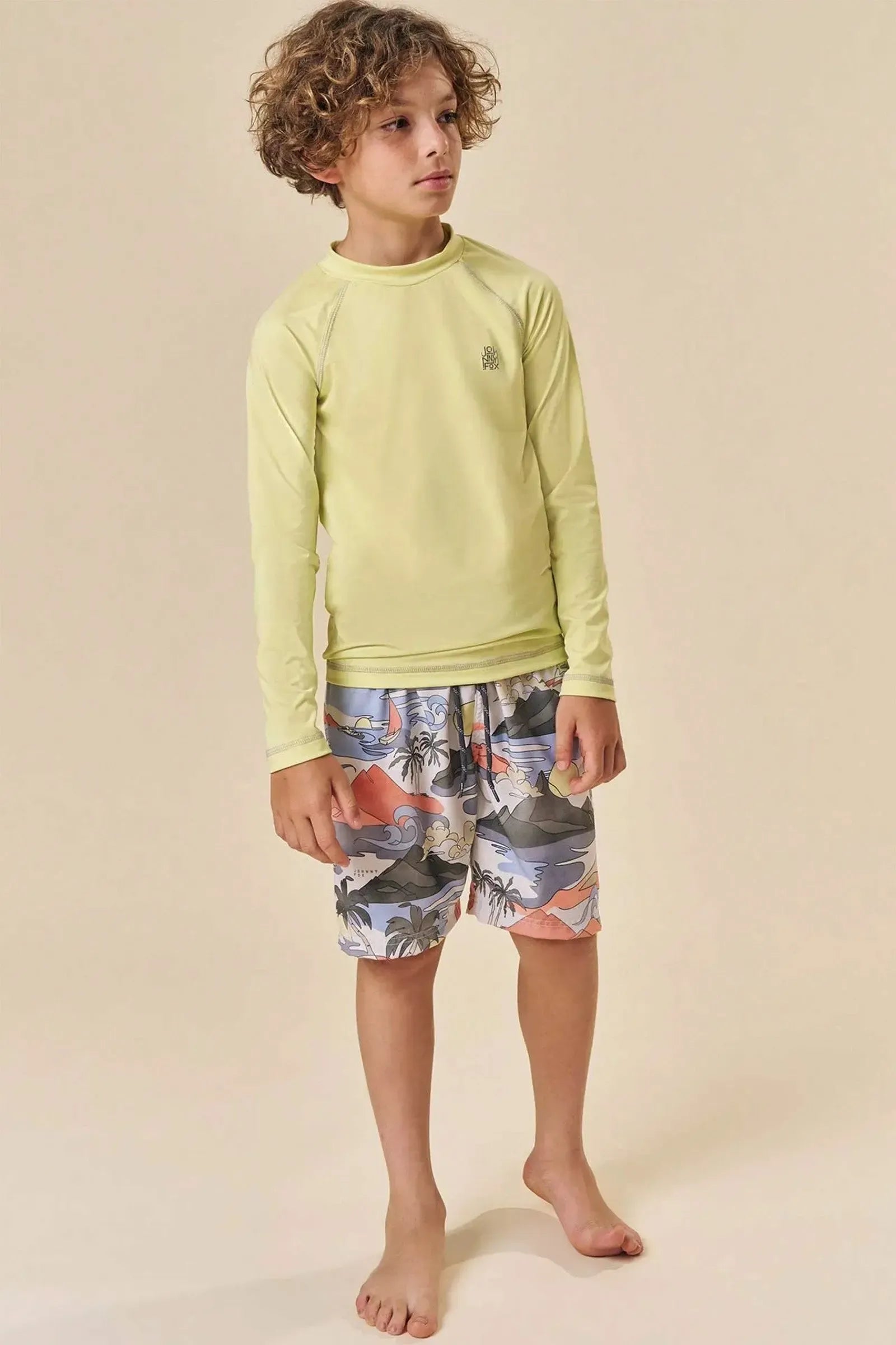 Conjunto de Camiseta em Malha Uv Dry com Proteção UV50+ e Bermuda em Nylon Ergonomic com e 85442 Johnny Fox Teen Menino