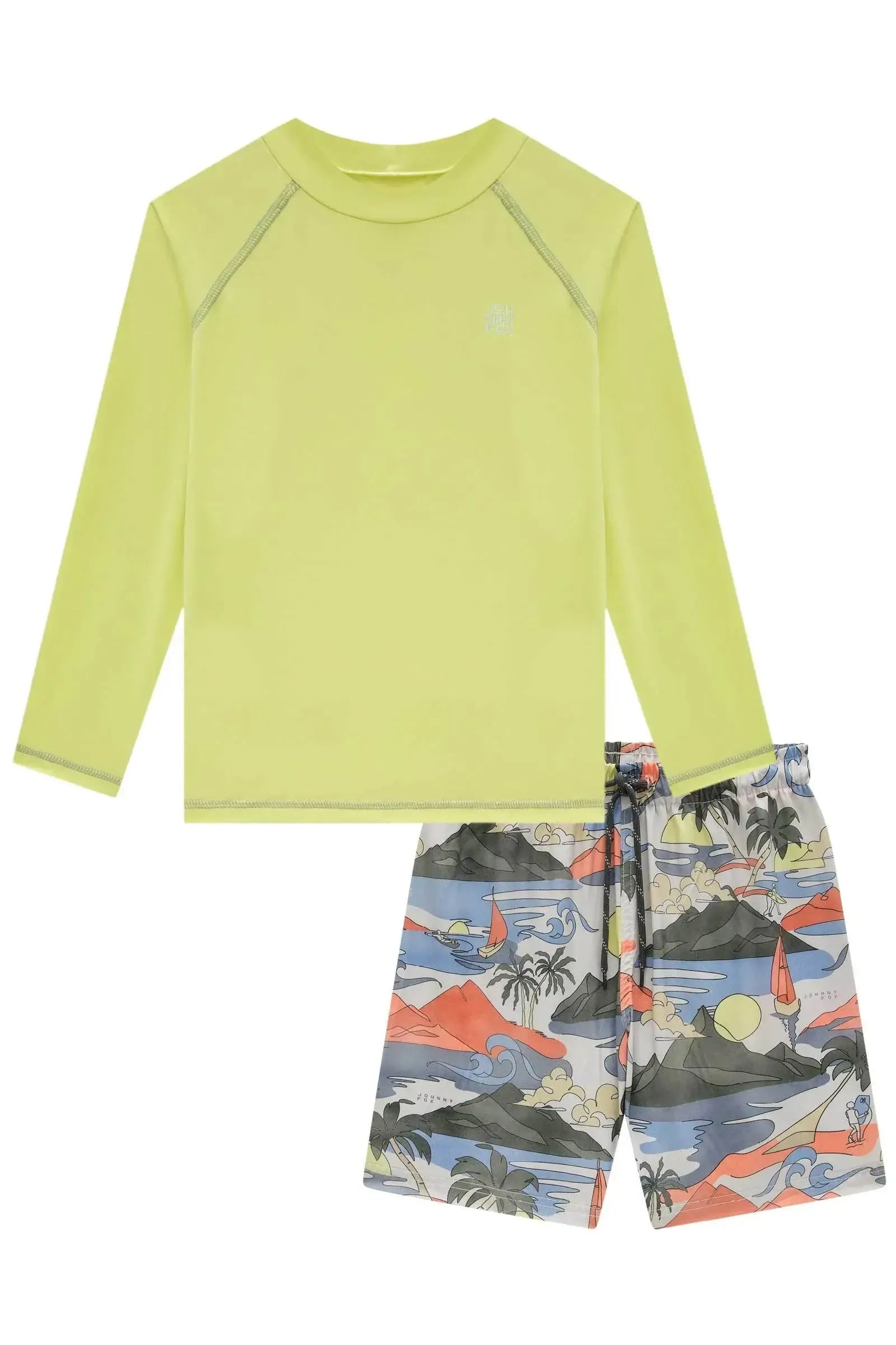 Conjunto de Camiseta em Malha Uv Dry com Proteção UV50+ e Bermuda em Nylon Ergonomic com e 85442 Johnny Fox Teen Menino