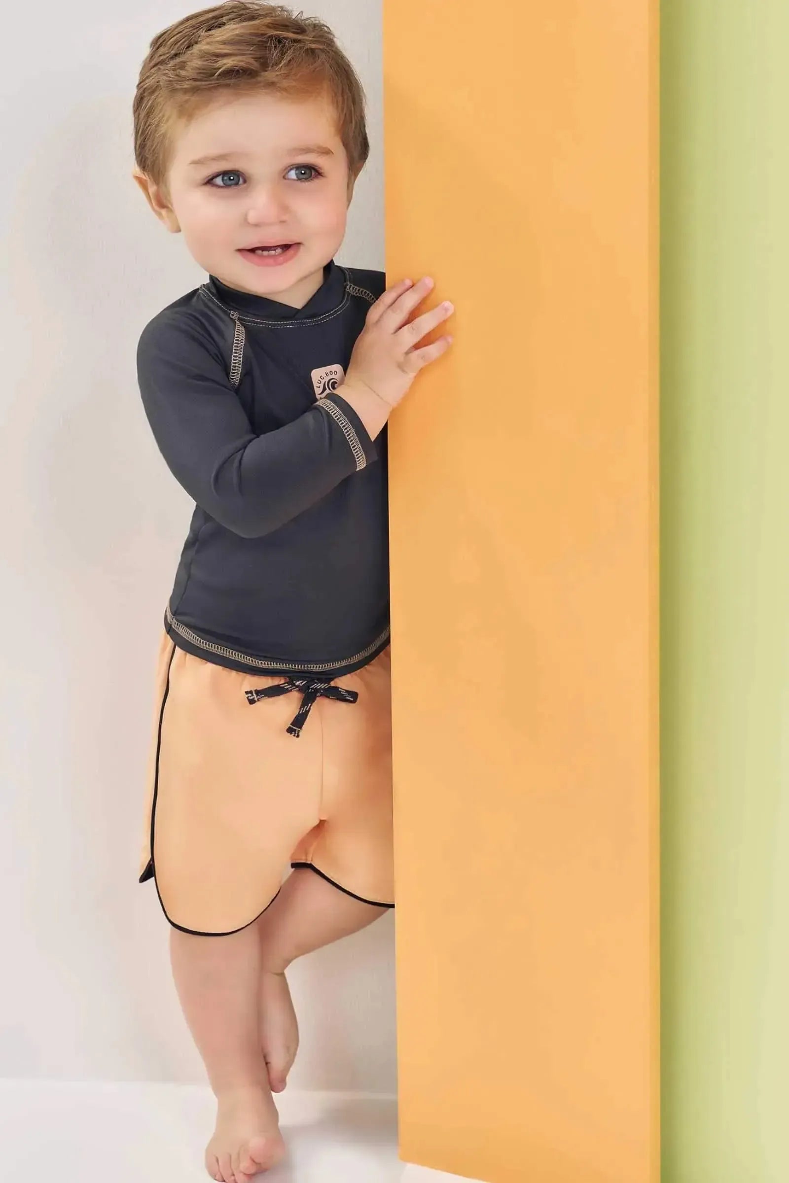 Conjunto de Camiseta em Malha UV Dry com e Bermuda em Nylon Hidronatic com Elastano 87641 LucBoo Bebê Menino