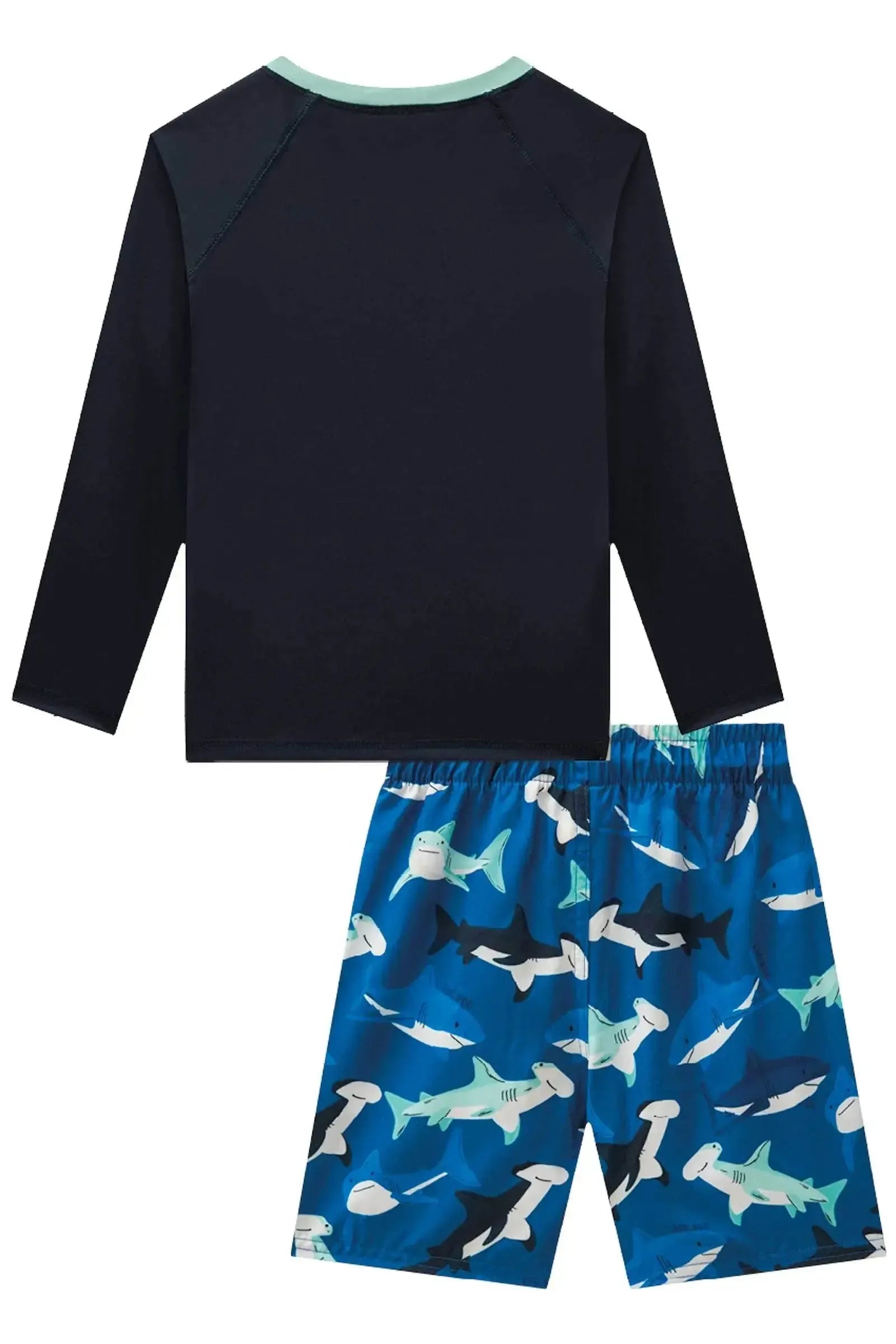 Conjunto de Camiseta em Malha UV Dry com Proteção UV 50+ e Bermuda Nylon com Elastano 88690 LucBoo Infantil Menino