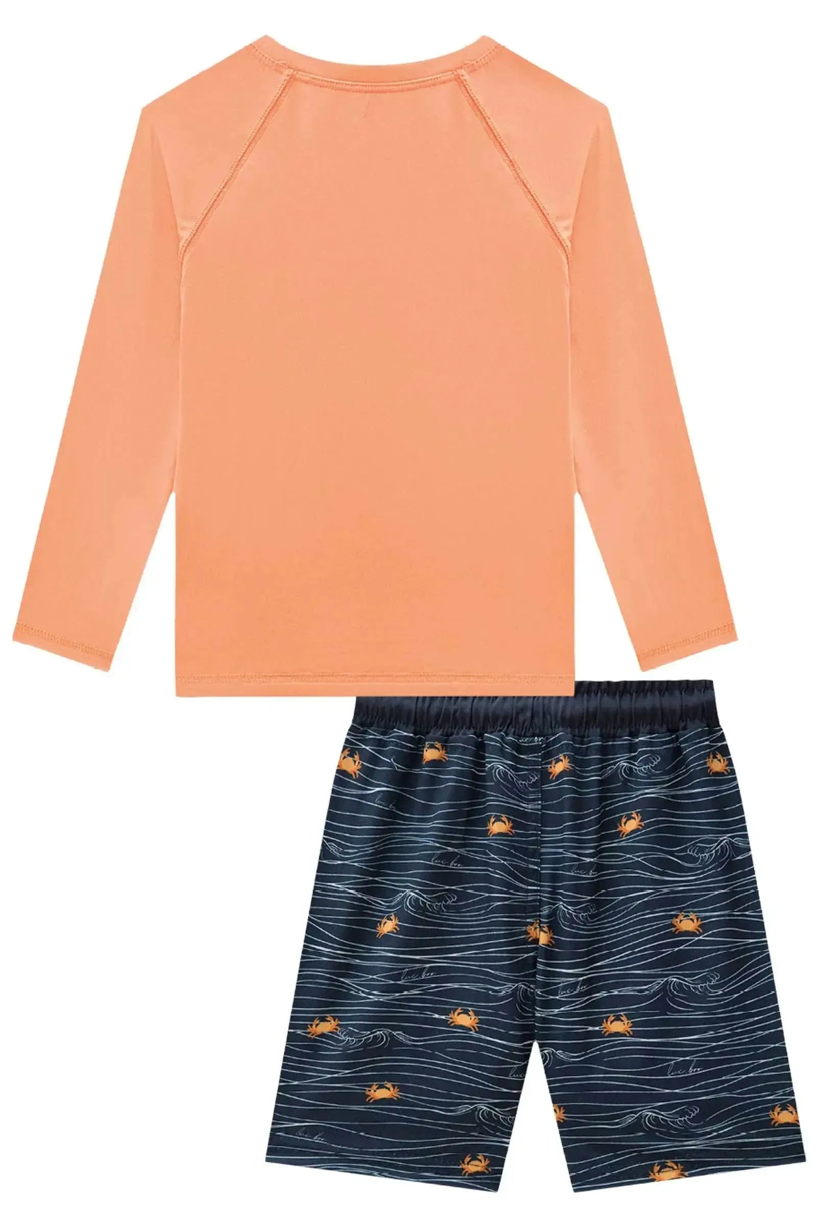 Conjunto de Camiseta em Malha UV Dry com Proteção UV 50+ e Bermuda Nylon com Elastano 88709 LucBoo Infantil Menino