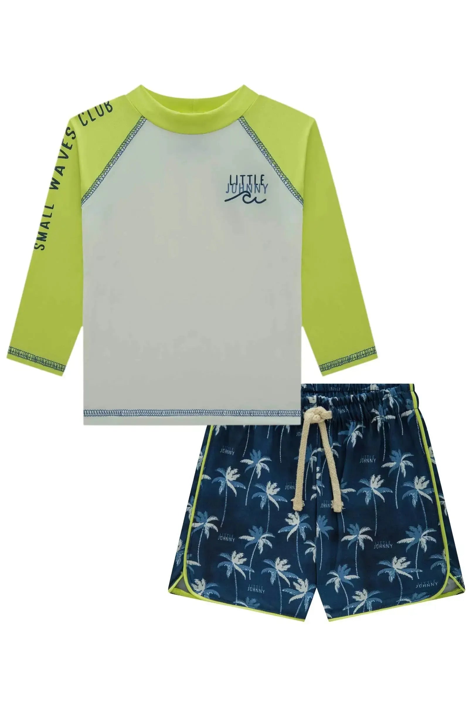 Conjunto de Camiseta em Malha Uv Dry e Bermuda em Nylon Ergonomic com Elastano 85357 Johnny Fox Bebê Menino