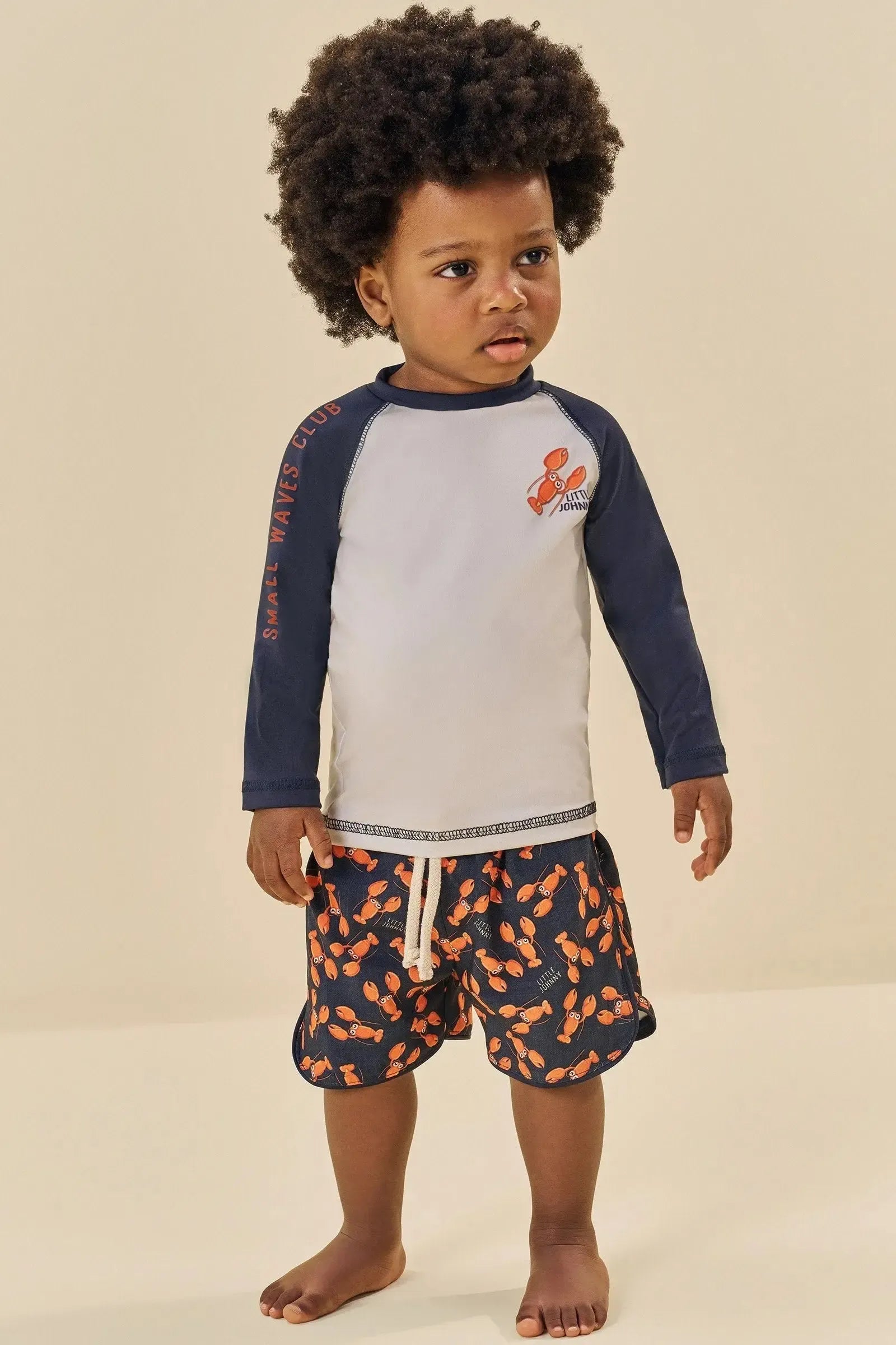 Conjunto de Camiseta em Malha Uv Dry e Bermuda em Nylon Ergonomic com Elastano 85357 Johnny Fox Bebê Menino