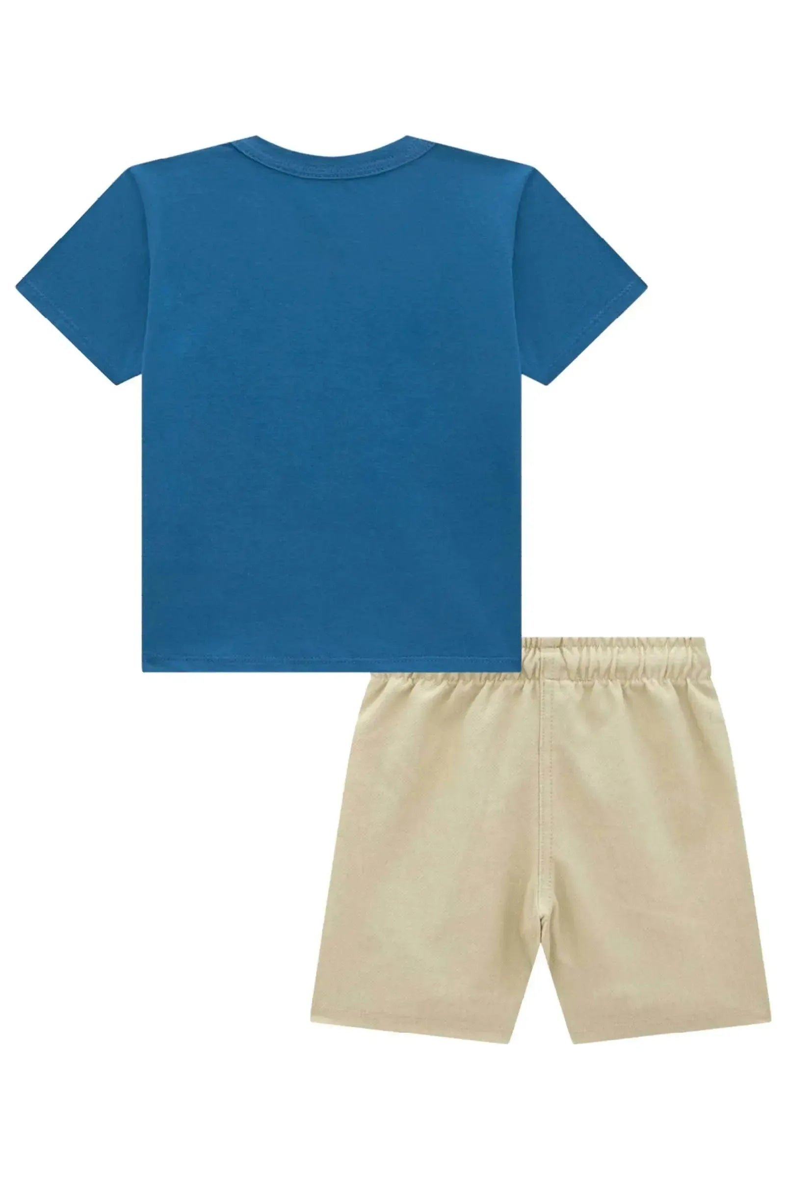 Conjunto de Camiseta em Meia Malha e Bermuda em Cotton Jeans com Elastano 95429 Johnny Fox Teen Menino
