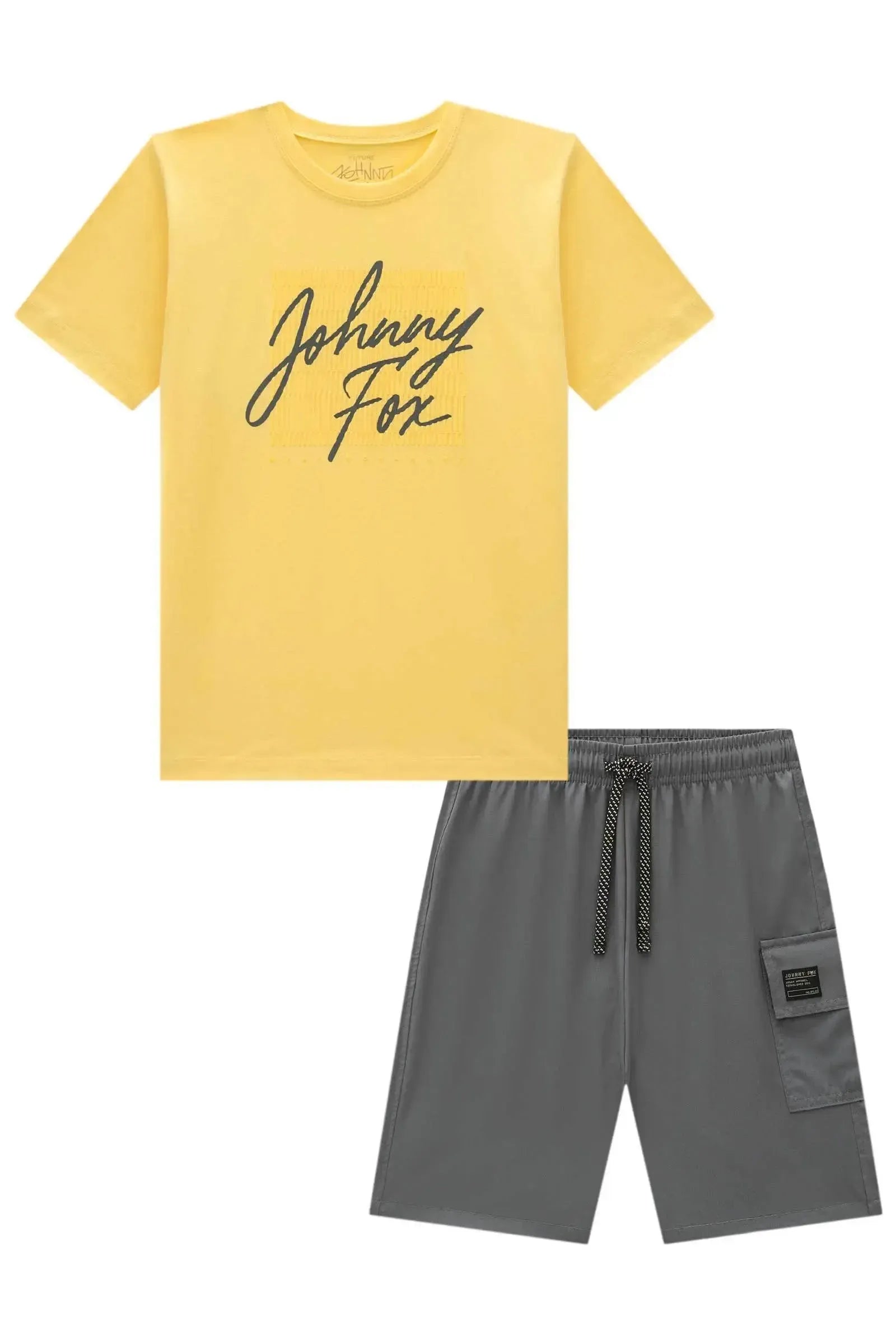 Conjunto de Camiseta em Meia Malha e Bermuda em Hydronatic Supersoft com Elastano 96860 Johnny Fox Teen Menino