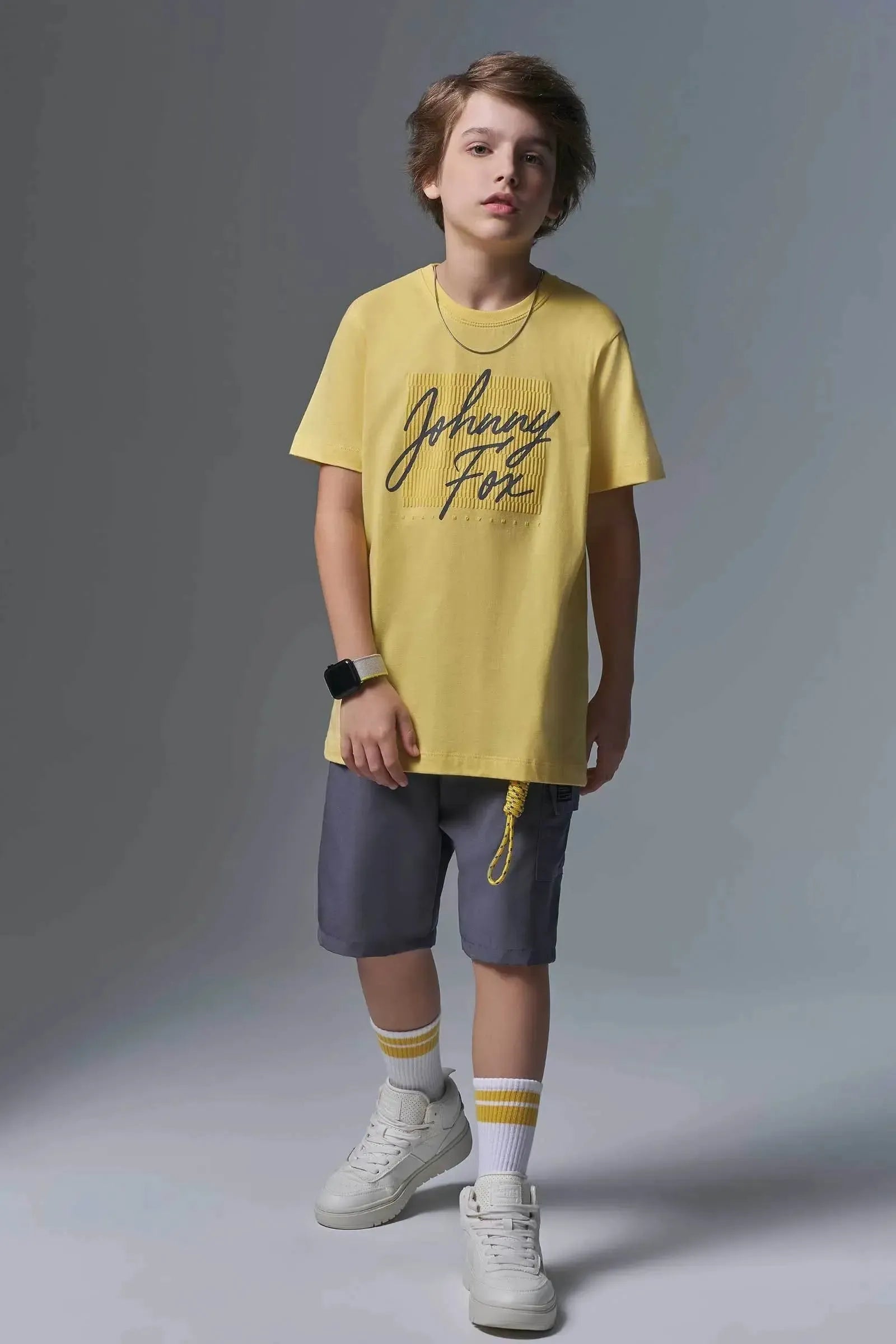 Conjunto de Camiseta em Meia Malha e Bermuda em Hydronatic Supersoft com Elastano 96860 Johnny Fox Teen Menino