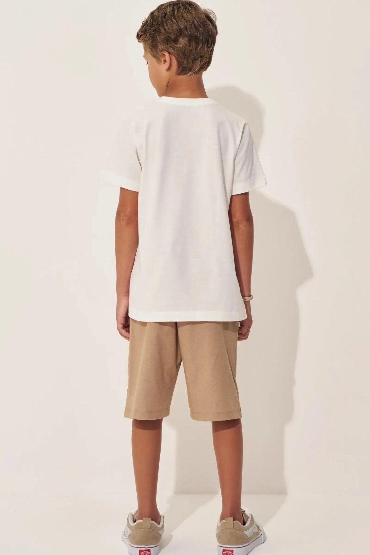 Conjunto de Camiseta em Meia Malha e Bermuda em Linho Santorine com Elastano 97990 Johnny Fox Teen Menino