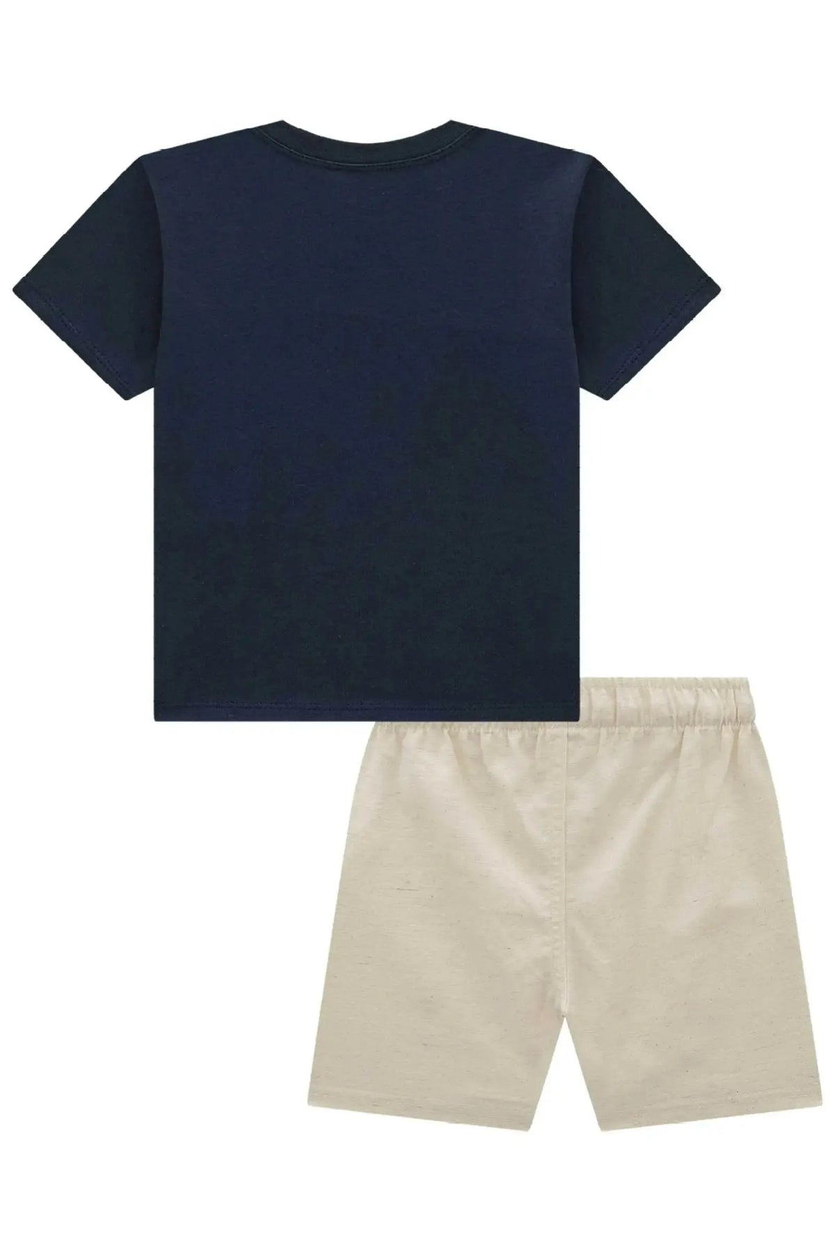 Conjunto de Camiseta em Meia Malha e Bermuda em Linho Santorine com Elastano 99410 Johnny Fox Teen Menino