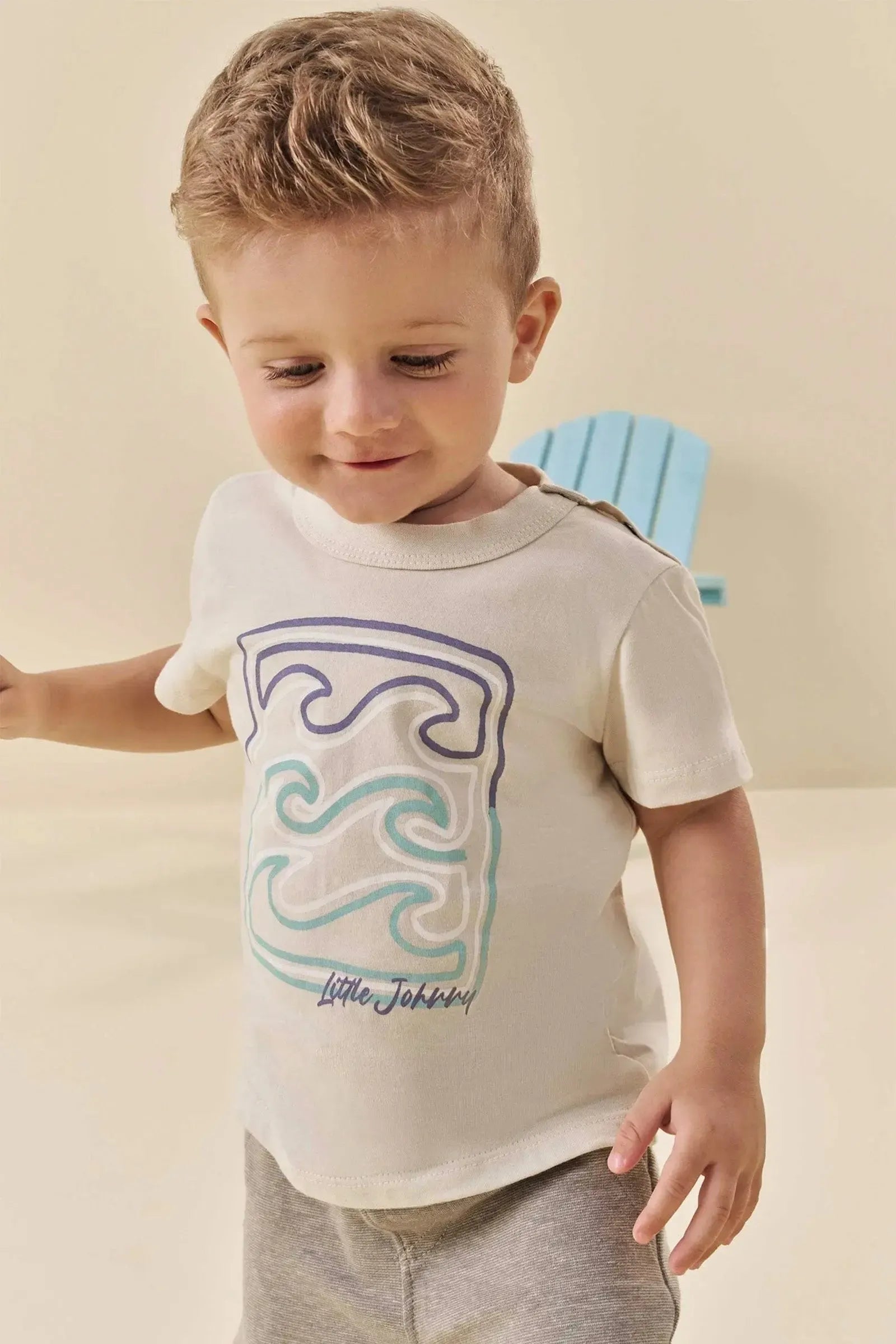 Conjunto de Camiseta em Meia Malha e Bermuda em Malha Active 84658 Johnny Fox Bebê Menino