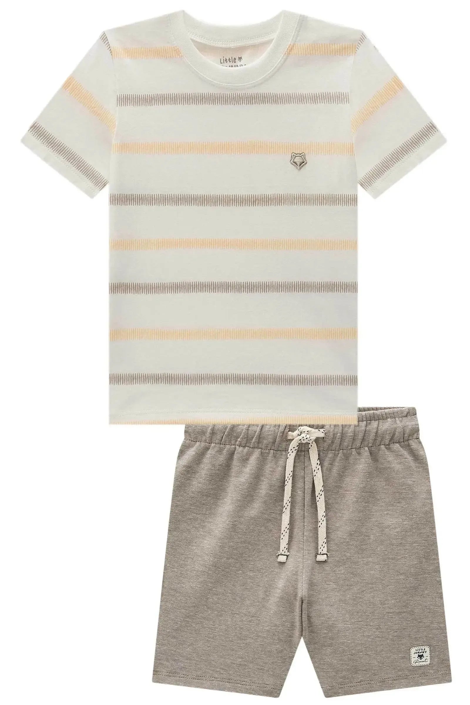 Conjunto de Camiseta em Meia Malha e Bermuda em Malha Active 99411 Johnny Fox Teen Menino