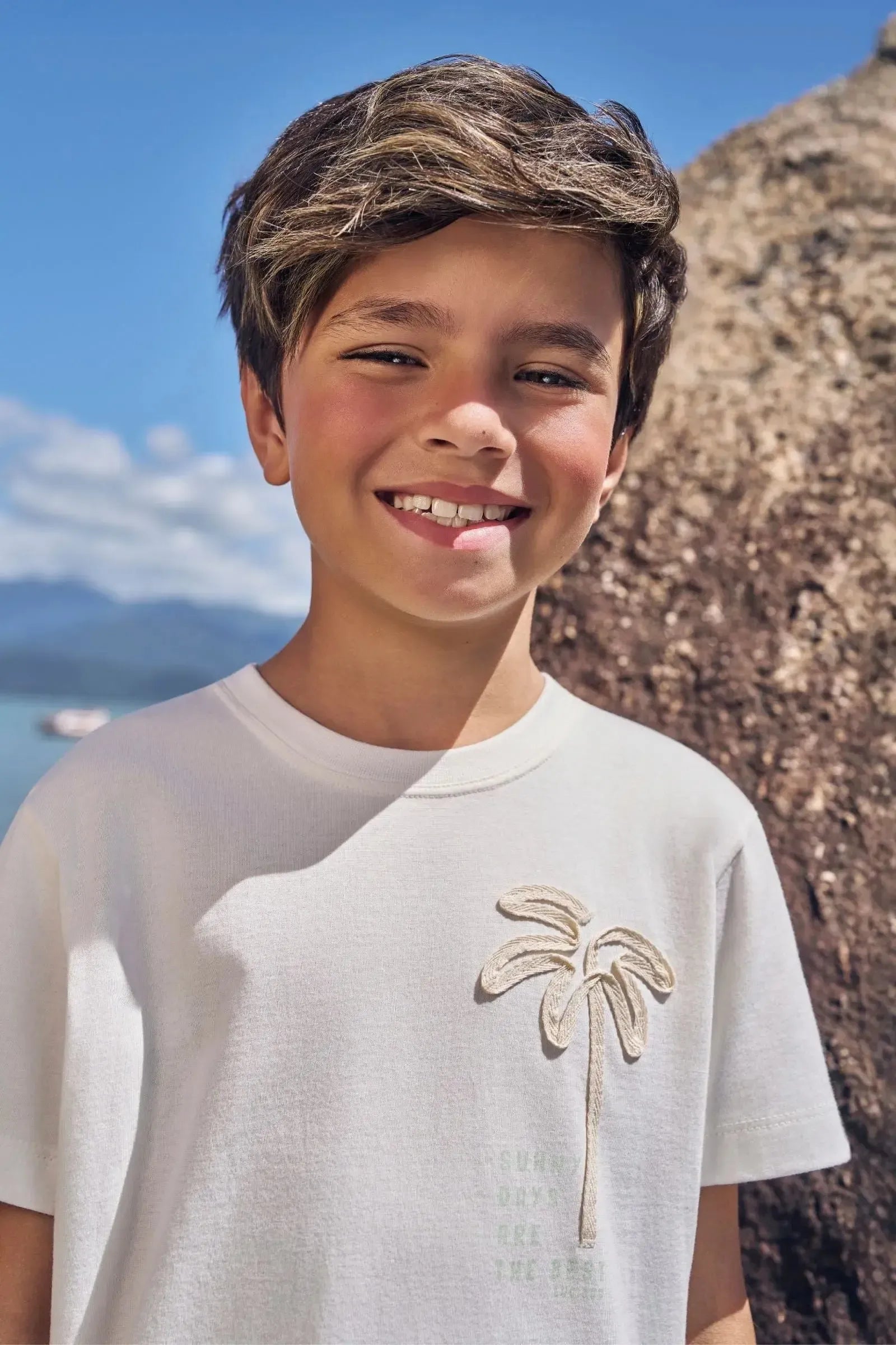 Conjunto de Camiseta em Meia Malha e Bermuda em Malha Alfaiataria 96029 LucBoo Infantil Menino